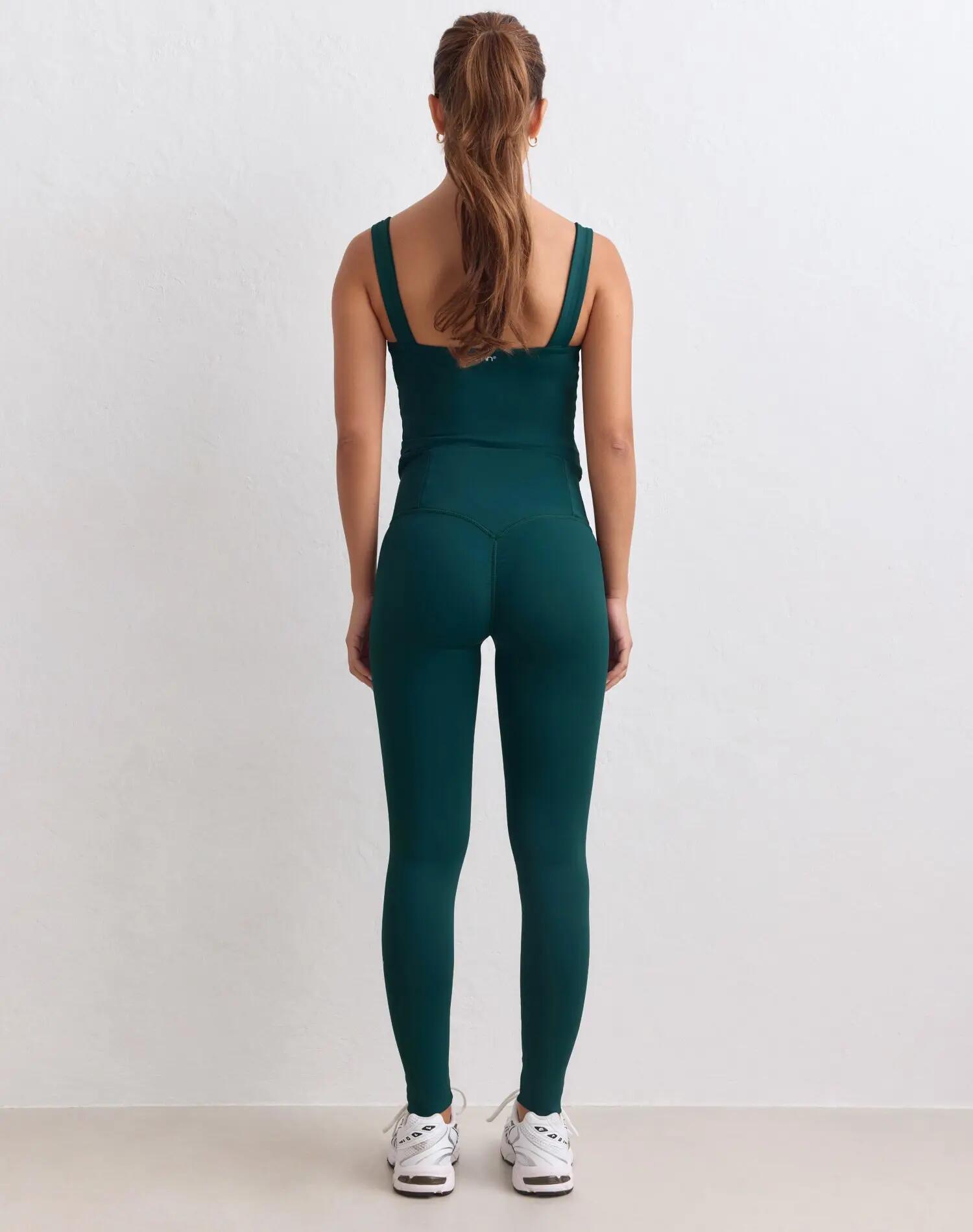 Damen Leggings Hoher Bund Komprimierend invisible scrunch Pace Lagunengrün 2/7