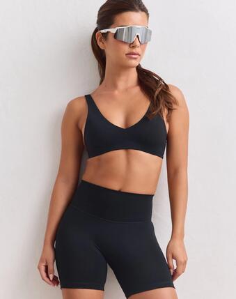 Femme Short Taille Haute Compressif Mi-long invisible scrunch Pace Noir