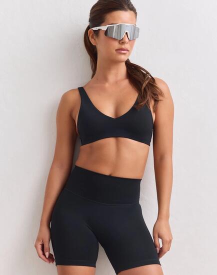 Femme Short Taille Haute Compressif Mi-long invisible scrunch Pace Noir