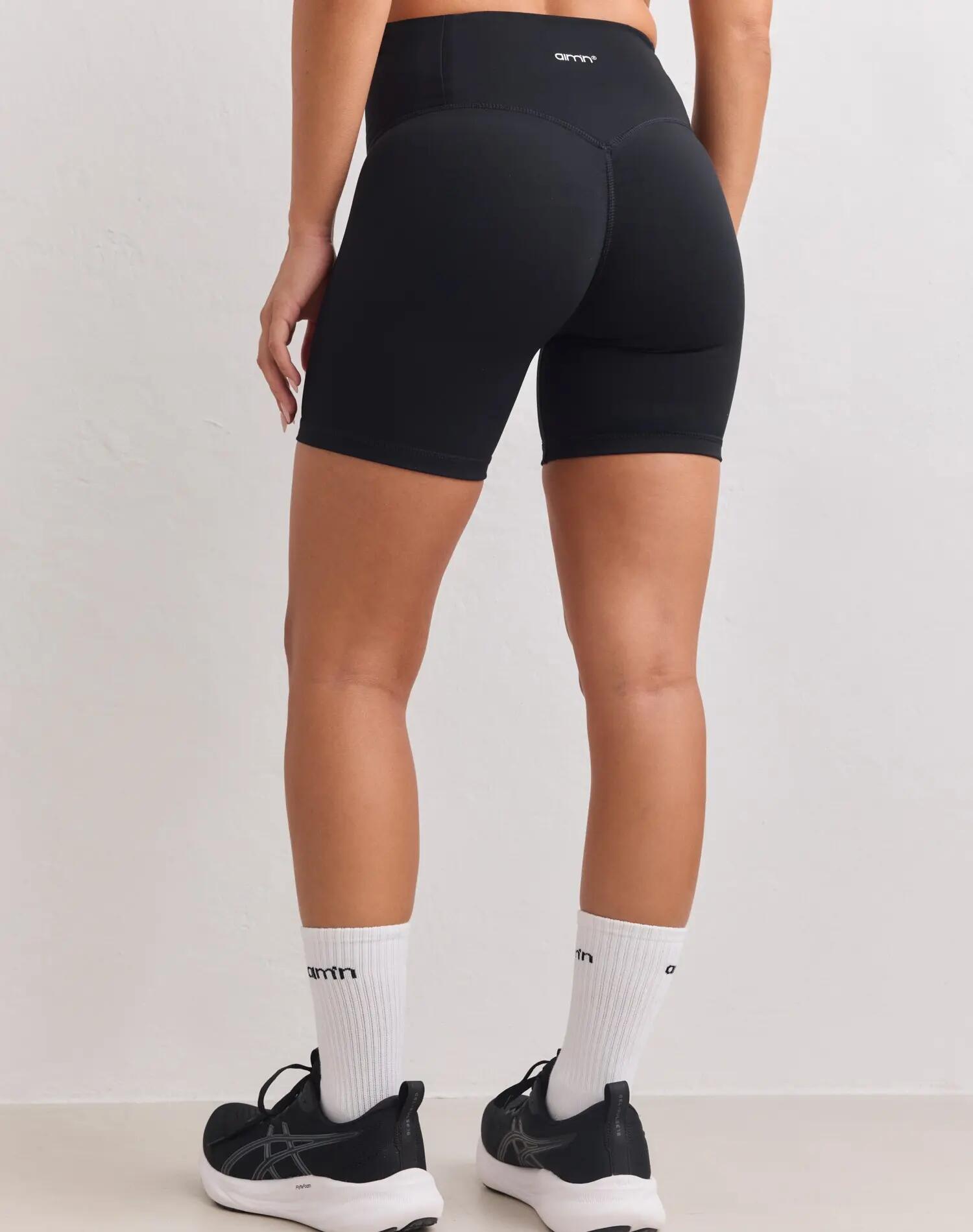 Femme Short Taille Haute Compressif Mi-long invisible scrunch Pace Noir 6/6