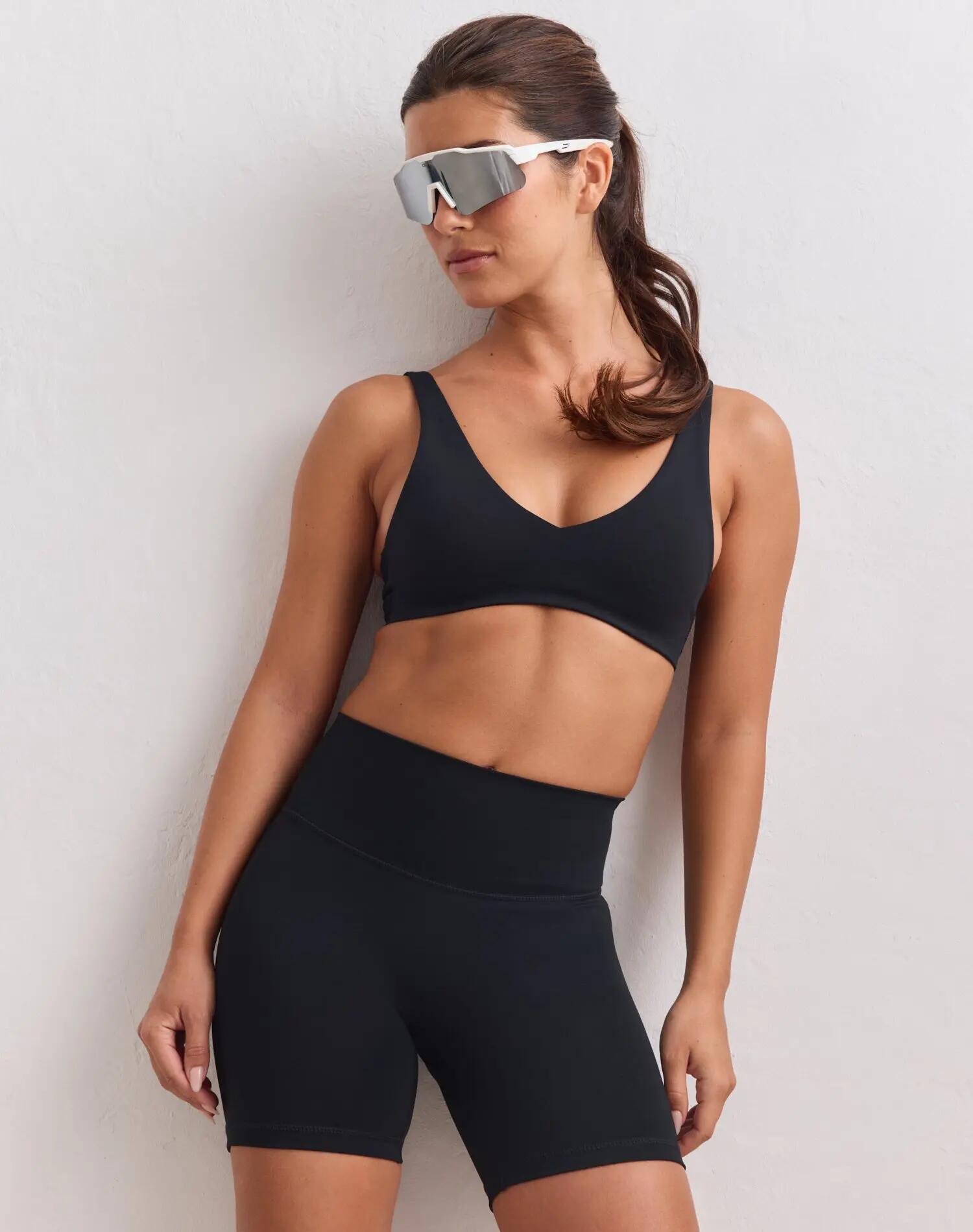 Femme Short Taille Haute Compressif Mi-long invisible scrunch Pace Noir 5/6