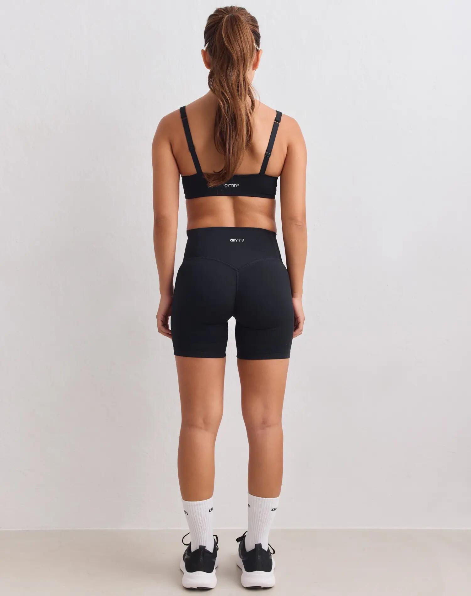 Femme Short Taille Haute Compressif Mi-long invisible scrunch Pace Noir 2/6