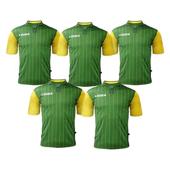 Lot de 5 maillots de football LISBONA coloris vert-jaune - taille M