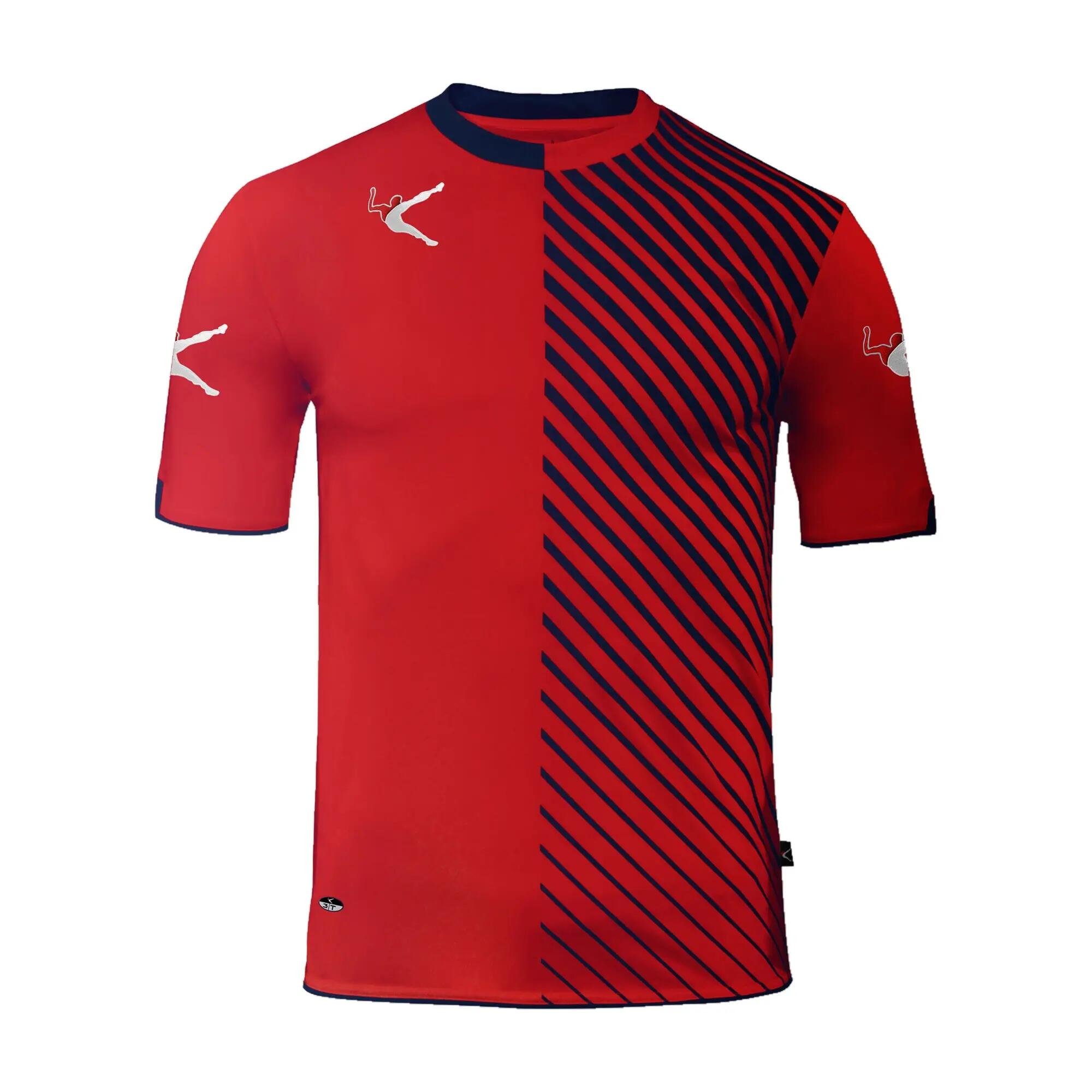 10er-Set Fußballtrikots BRAGA kurzarm Blau-Rot - Größe M 2/3