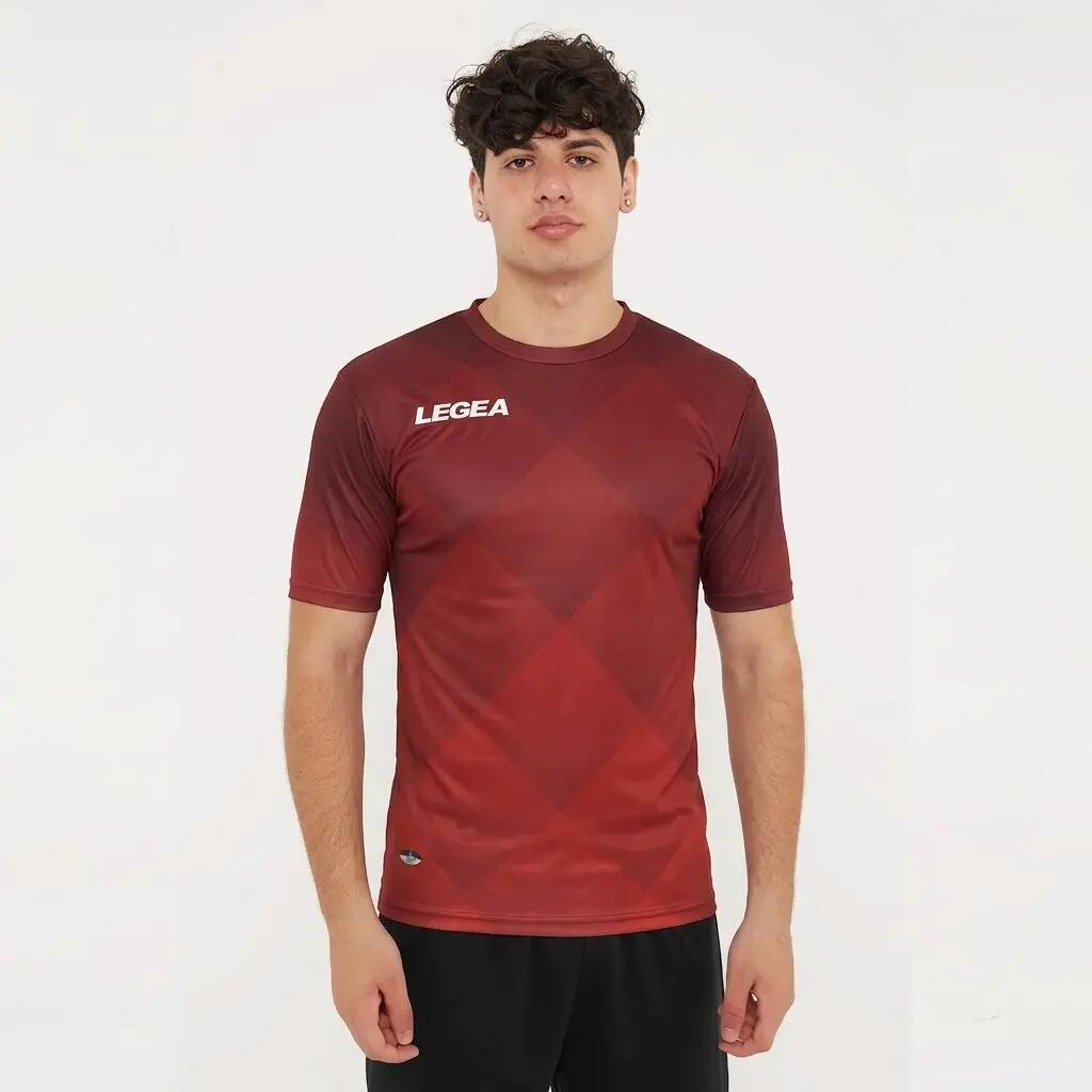 5-Pack Football Shirts BREDA Short Sleeve Burgundy-Red - Size L 1/2