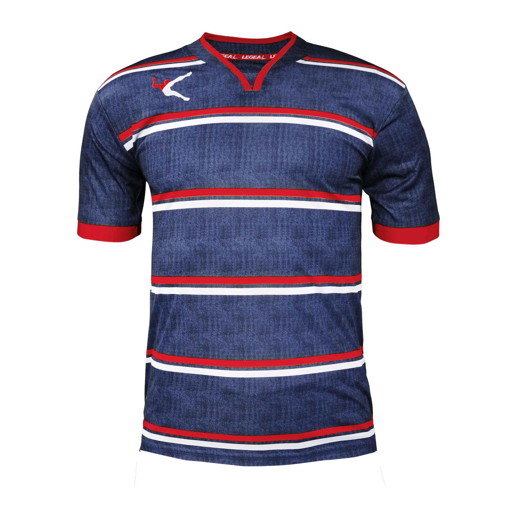 10-Pack Football Shirts BEIRA JEANS Short Sleeve Red-White - Size M 2/4