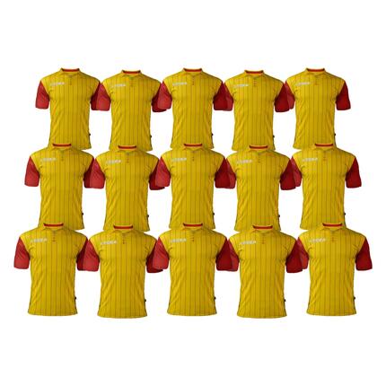 Lot de 15 maillots de football LISBONA coloris bordeaux-bleu ciel - taille S