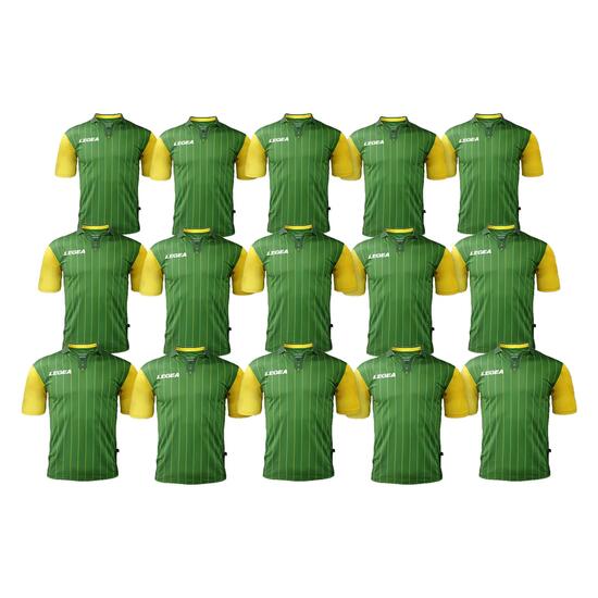 Lot de 15 maillots de football LISBONA coloris vert-jaune - taille S