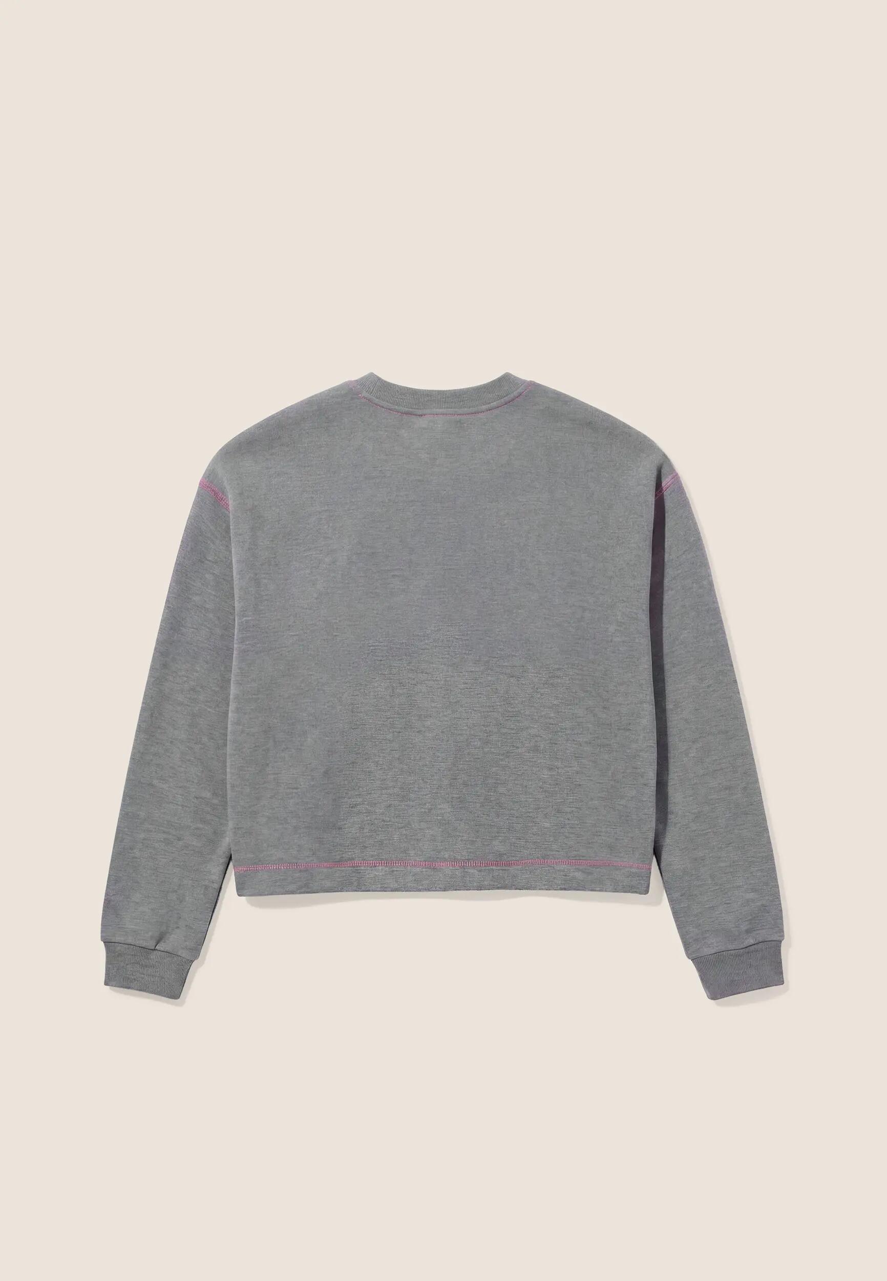 Felpa Girocollo Comfort Mélange da Donna, Dettagli Fluo 5/6