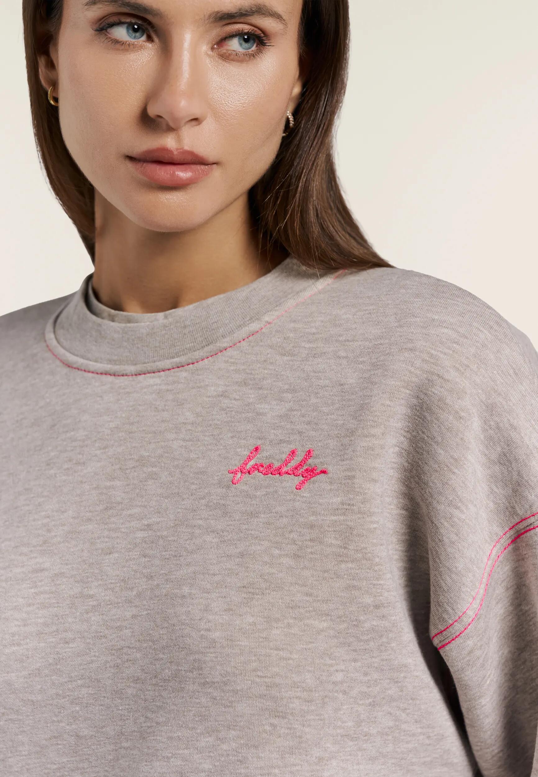 Felpa Girocollo Comfort Mélange da Donna, Dettagli Fluo 4/6