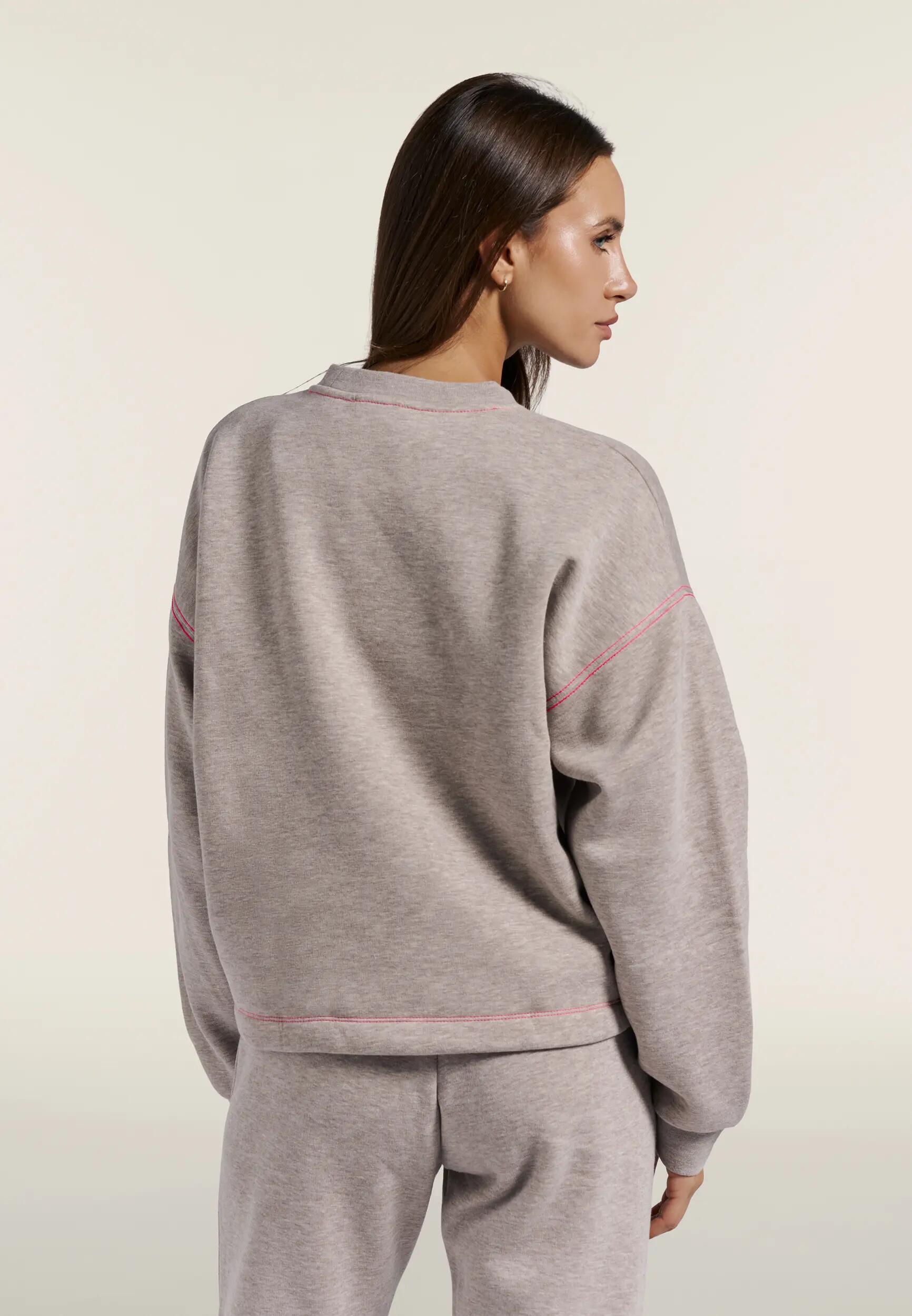 Felpa Girocollo Comfort Mélange da Donna, Dettagli Fluo 3/6