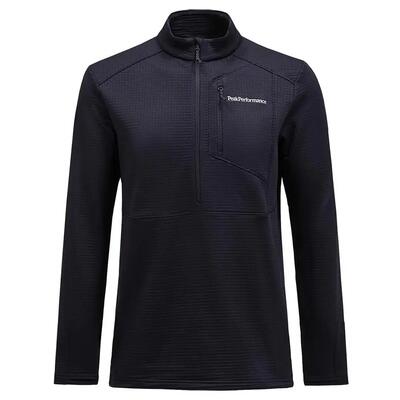 Heren - trail-fleece - half-zip polartec power grid - peak performance - zwart