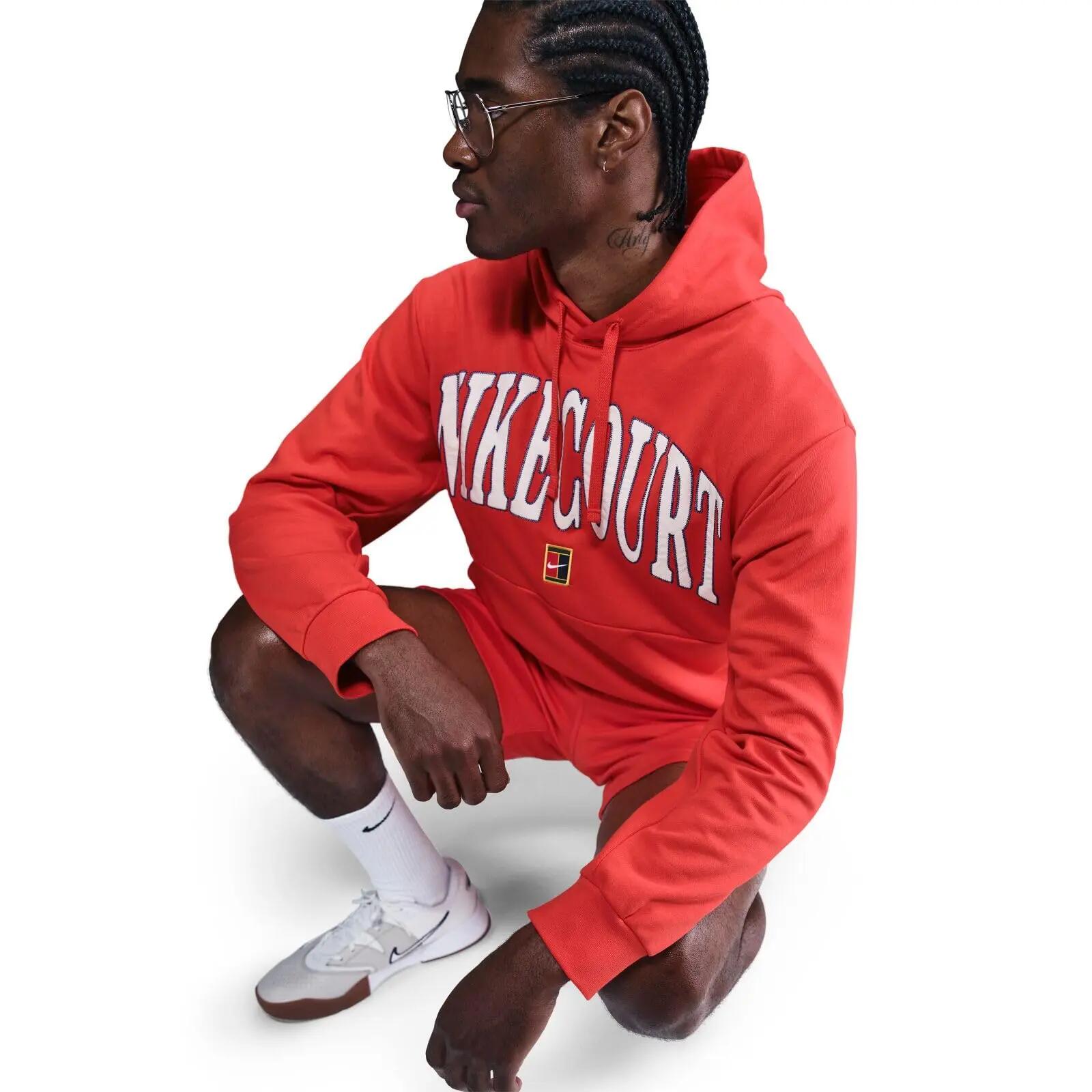 Herren - Sportswear - Fleece-Hoodie - Dri-FIT - NikeCourt - Rot 4/4