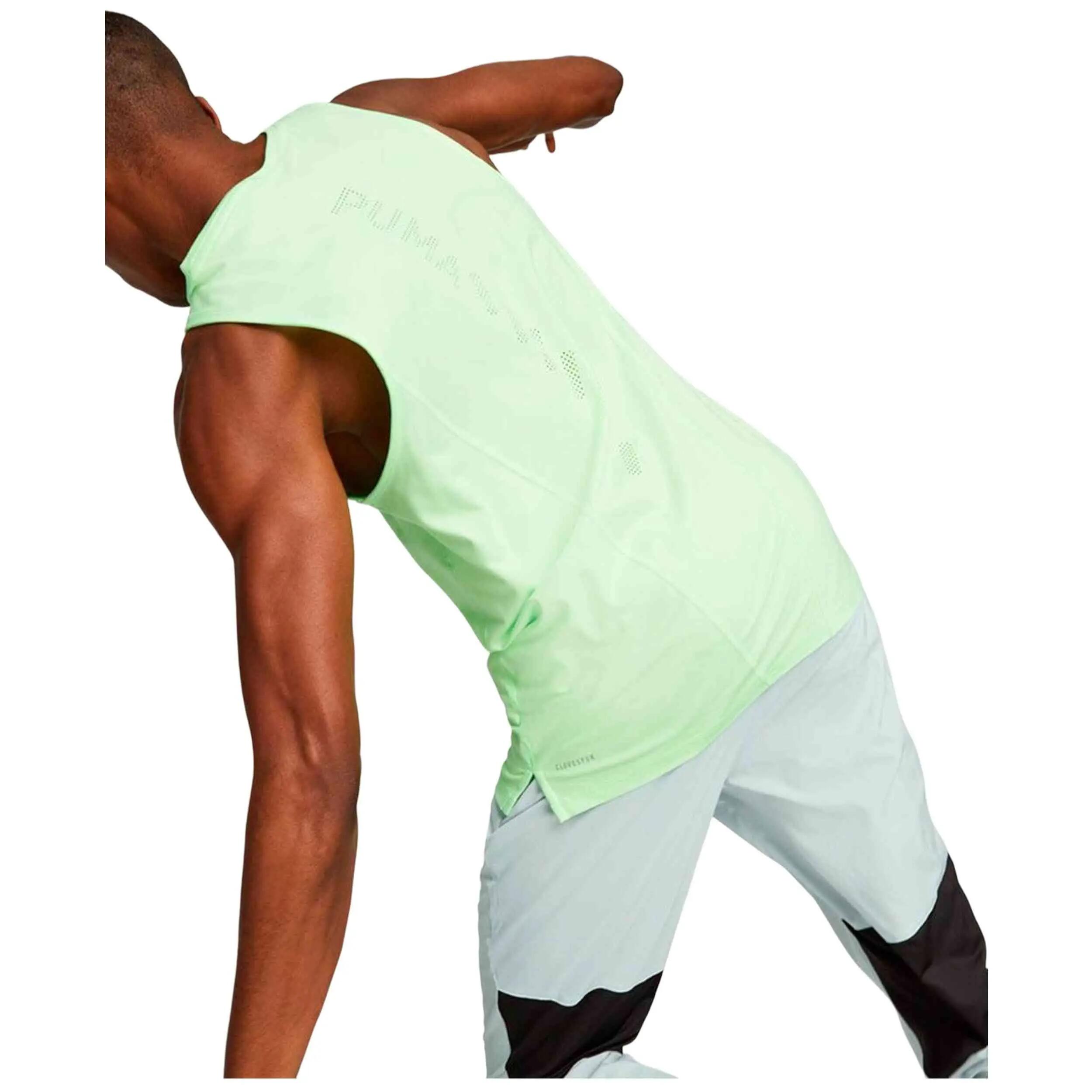 Debardeur Puma modèle Run Cloudspun Single "Green Glow" pour unisexe 5/5