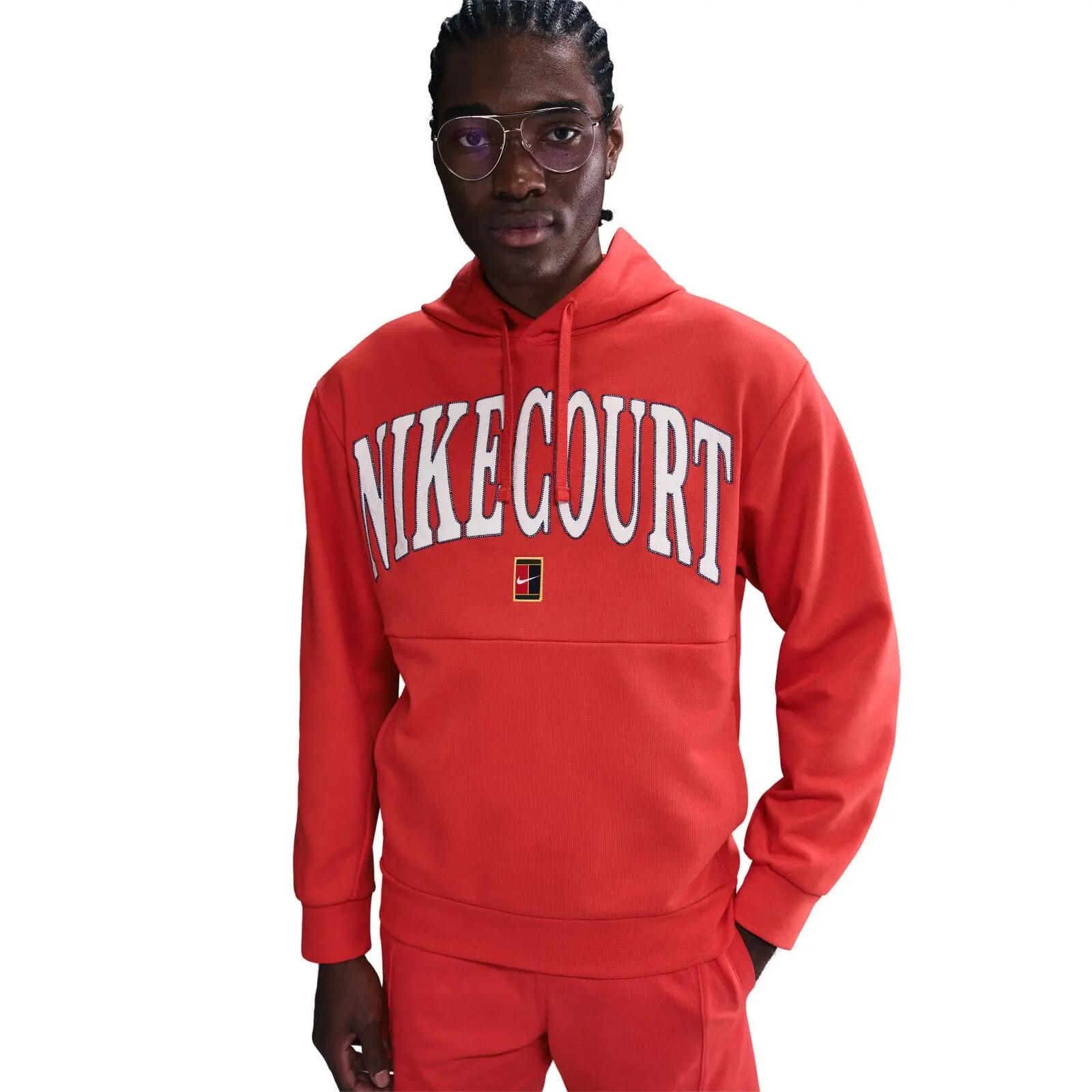 Herren - Sportswear - Fleece-Hoodie - Dri-FIT - NikeCourt - Rot 2/4