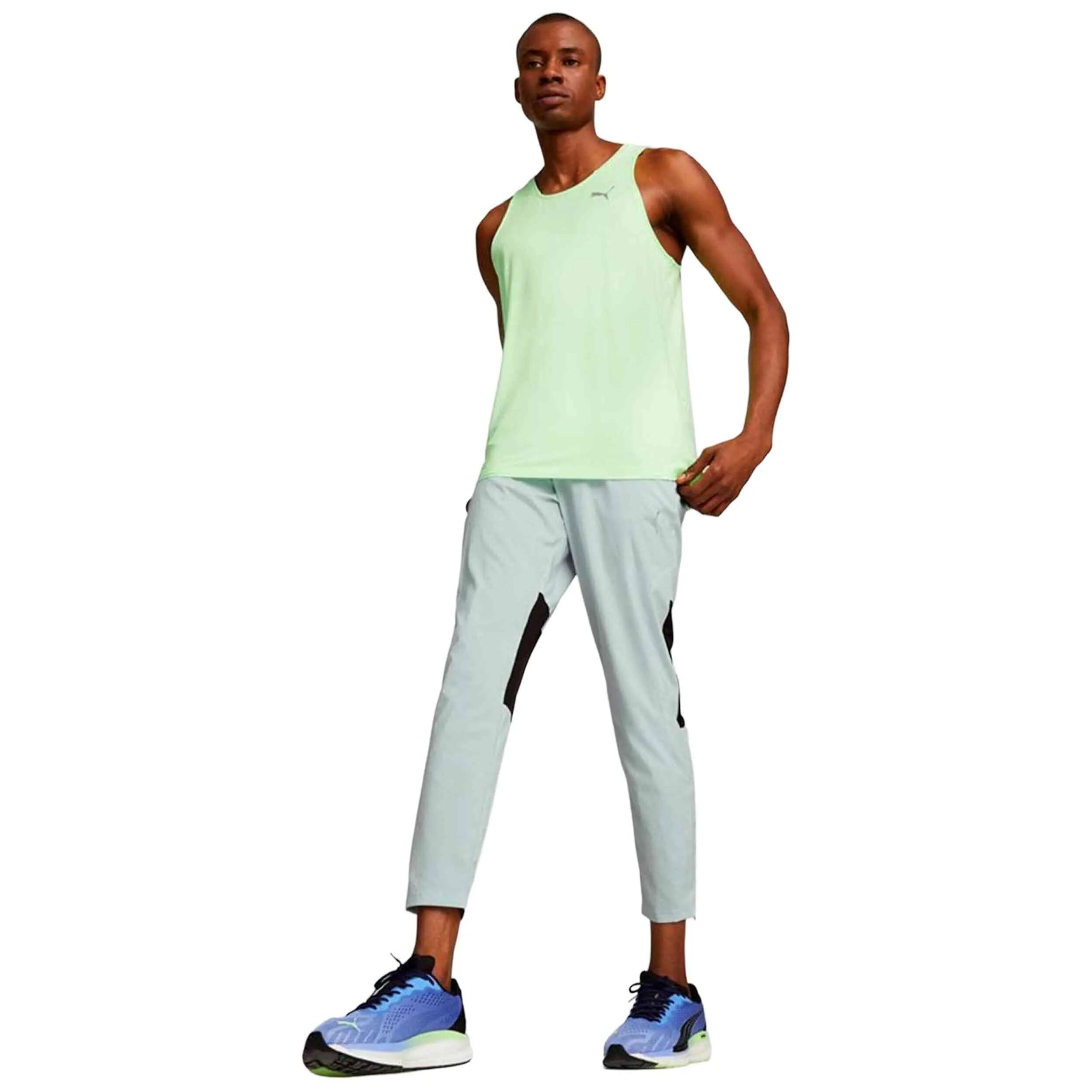 Debardeur Puma modèle Run Cloudspun Single "Green Glow" pour unisexe 4/5