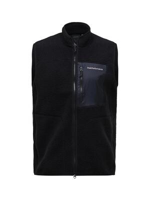 Heren - sportswear - fleecebodywarmer - mouwloos, met rits - naturerush - zwart
