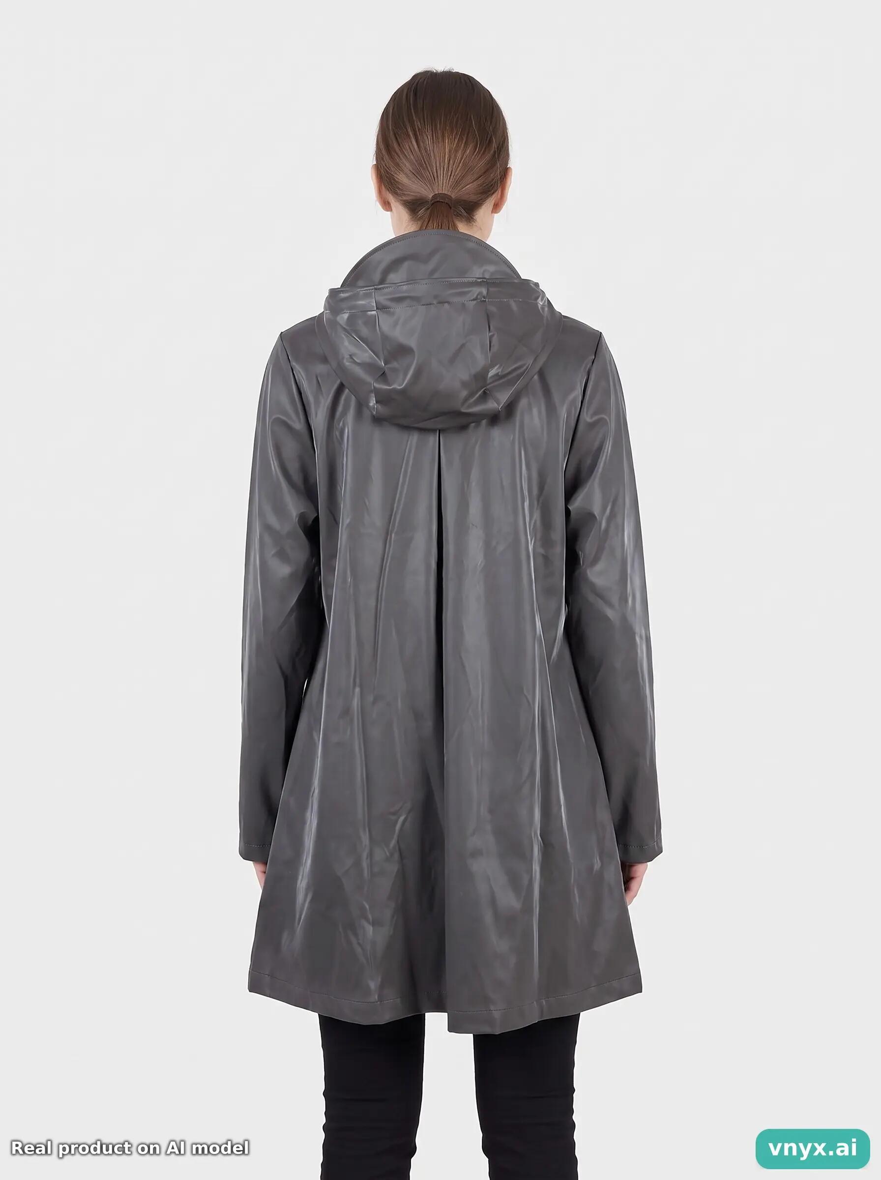 Second Life - RAINS Metallic Grey A-line W Jacket S 2/5