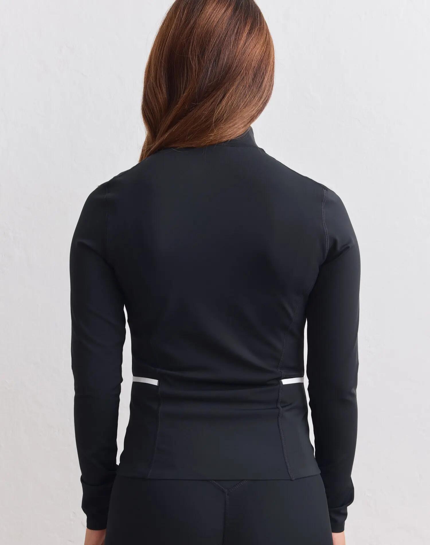 Dames jas met rits nauwsluitend rekbaar met zijzakken Pace zwart 2/4