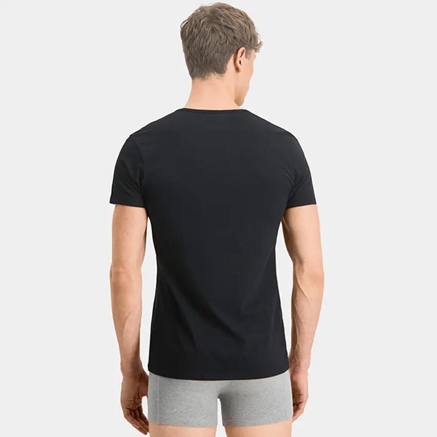 Heren Basic 2-Pack V-hals Shirts Zwart 3/5