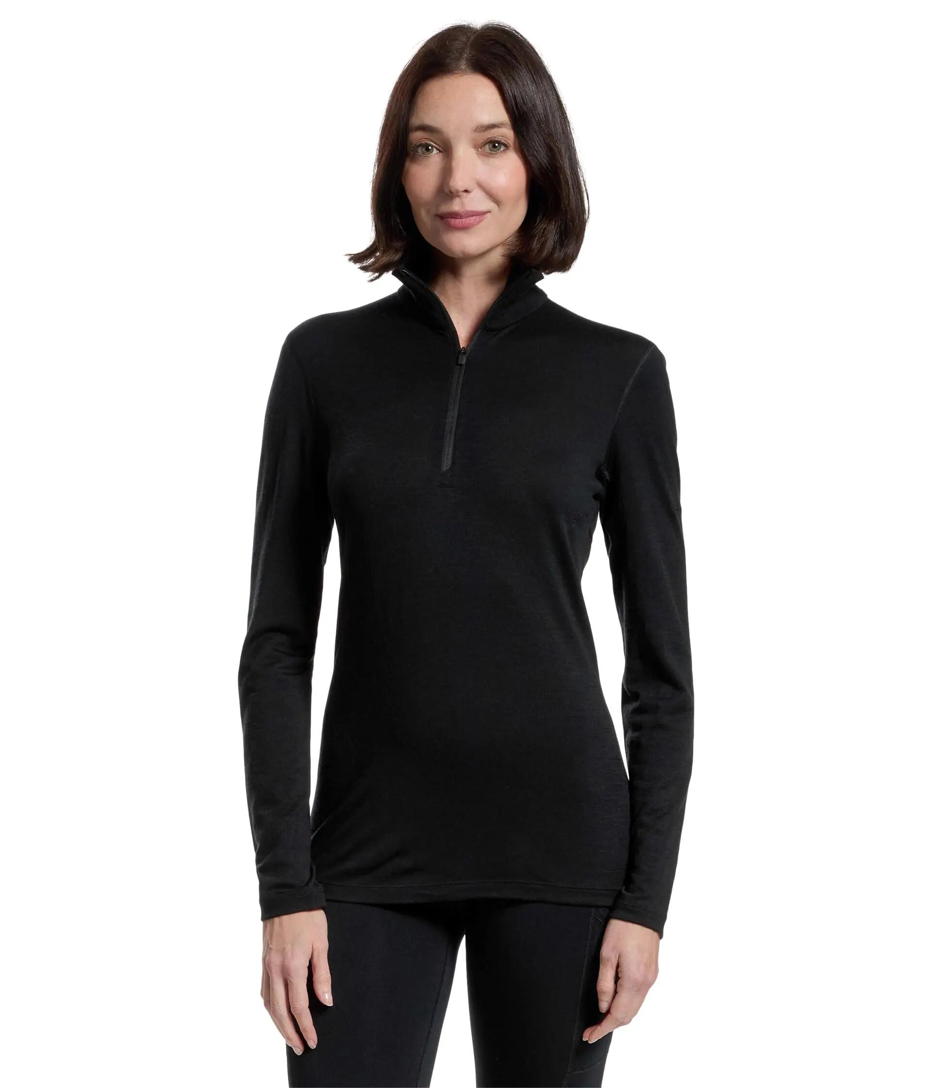 Sous-vêtement technique femme - randonnée - manches longues - 200 Oasis - noir 1/1