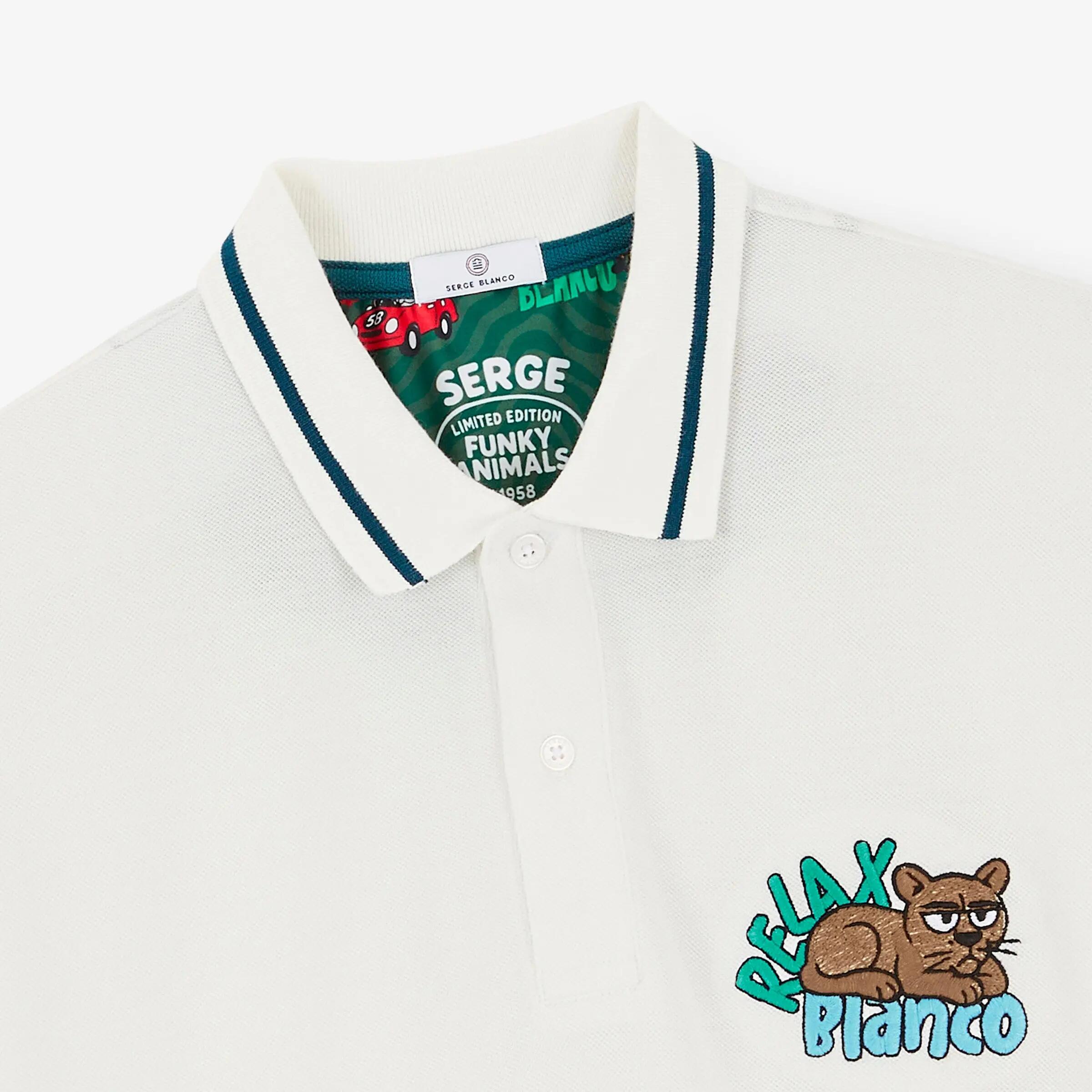 Polo a maniche corte in maglia piqué Funky Animals in cotone 3/4