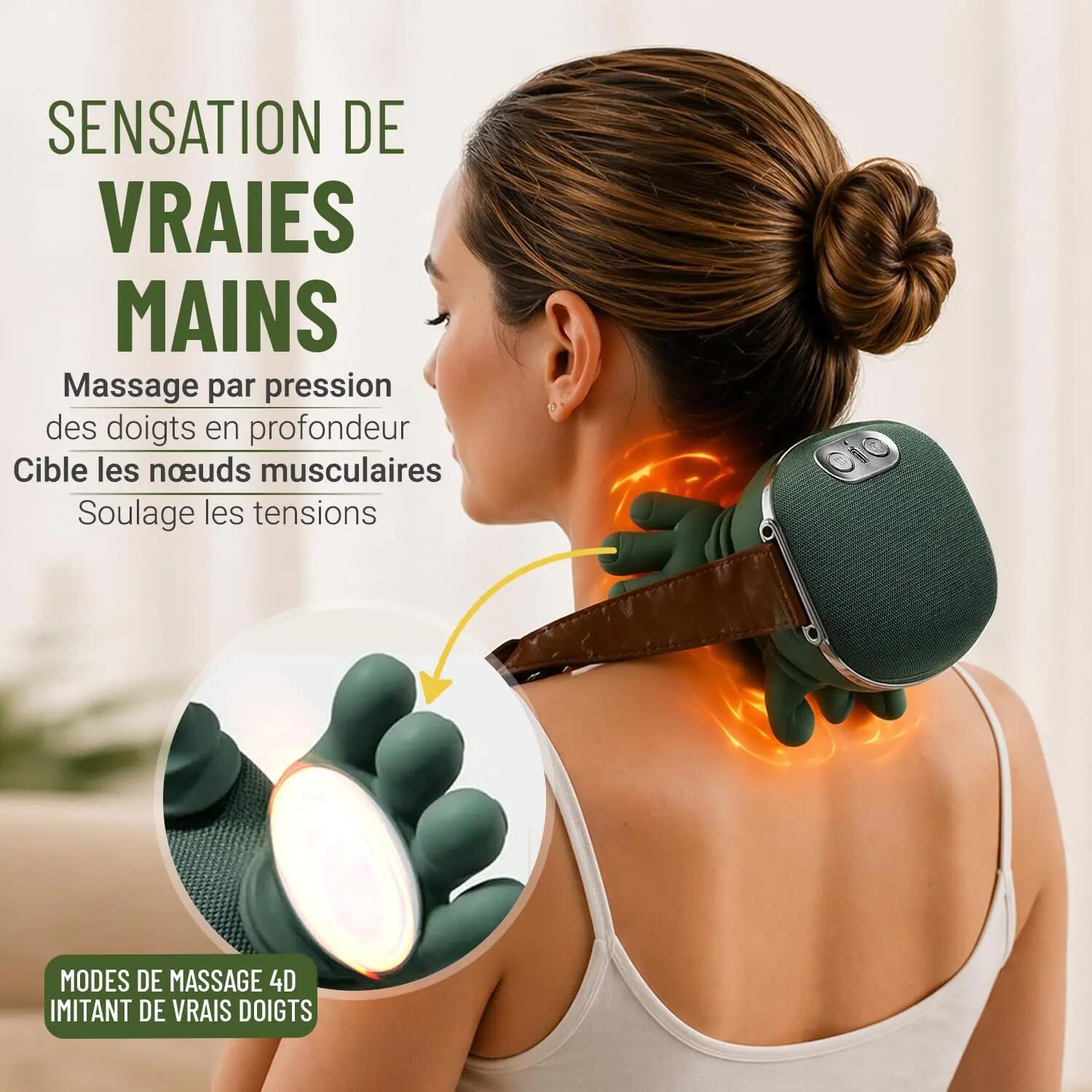 Appareil de Massage Cervical 4D avec Chaleur, Sans Fil, Masseur Cou Épaules Dos 2/6