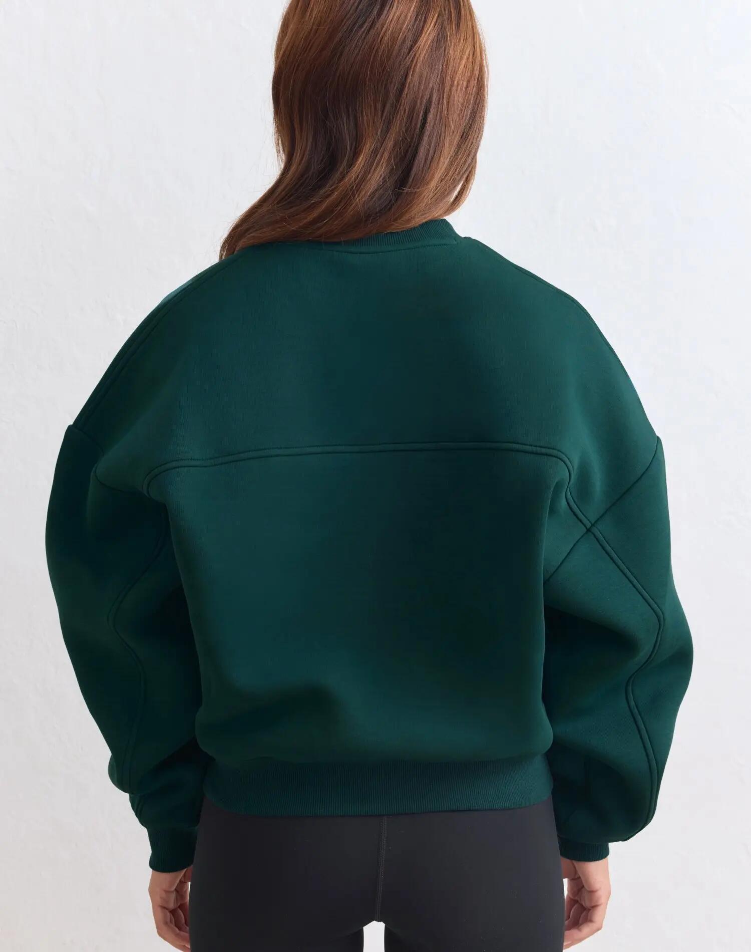 Damen Pullover Weit Geschnitten Schwer Leichtathletikverein Lagunengrün 2/4