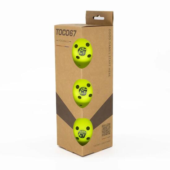 Pickleballballen - Outdoor - 3 stuks - Naadloos, 40 gaten - Geel