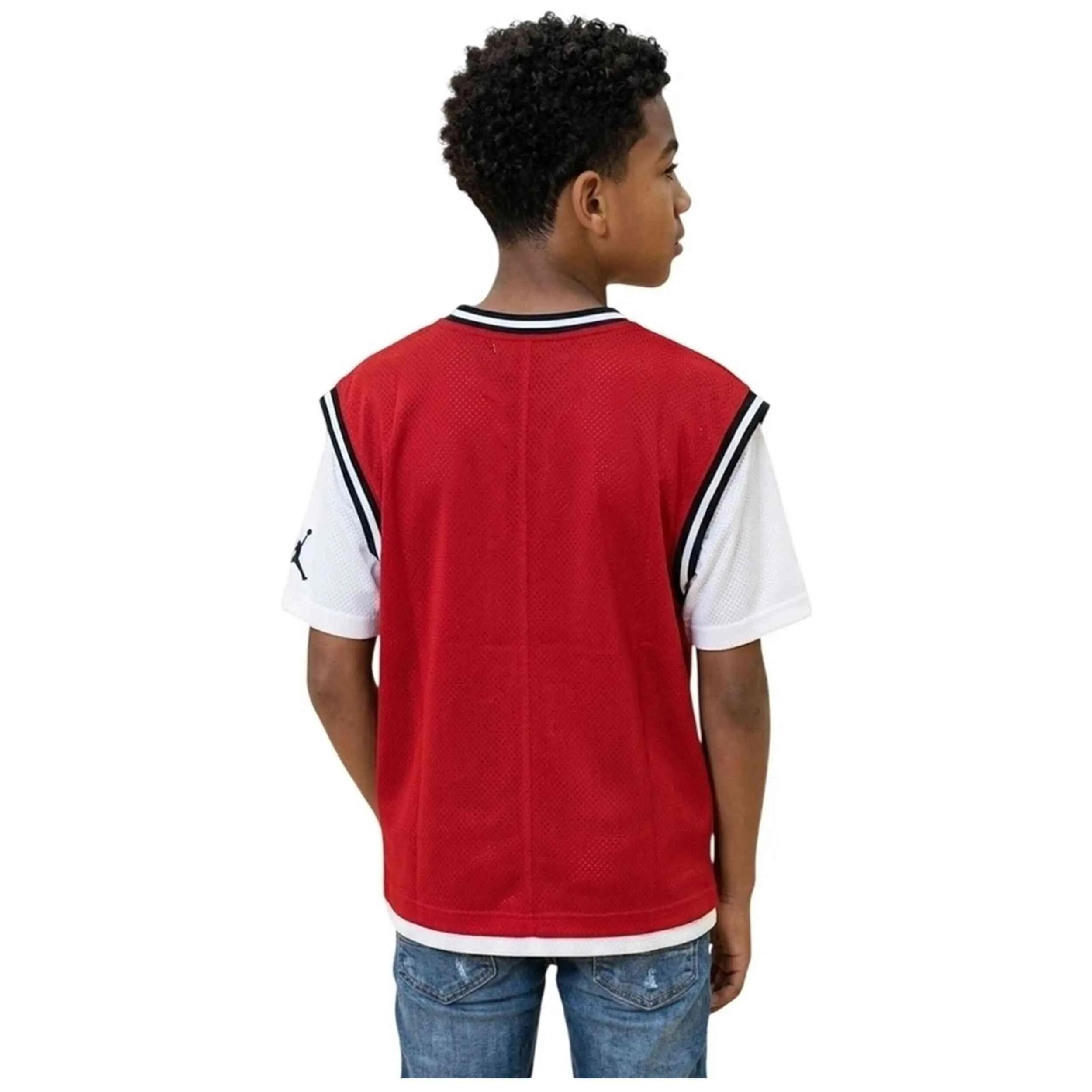 Camiseta de manga corta Jordan modelo Dinasty "Gym Red" para niños unisex 4/4