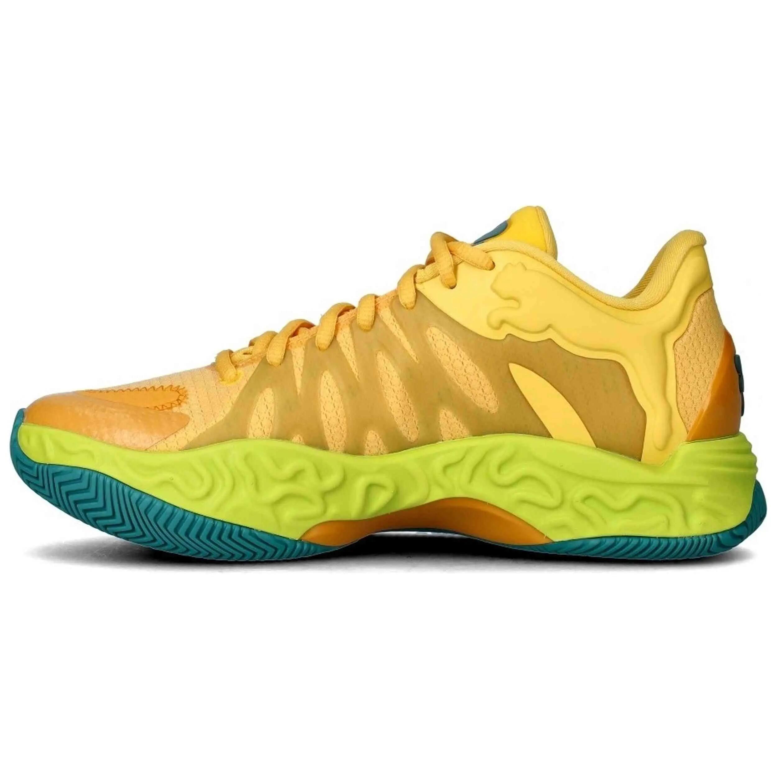 Basketbalschoenen Puma model Hali 1 "Citrus" voor unisex jongens 3/5