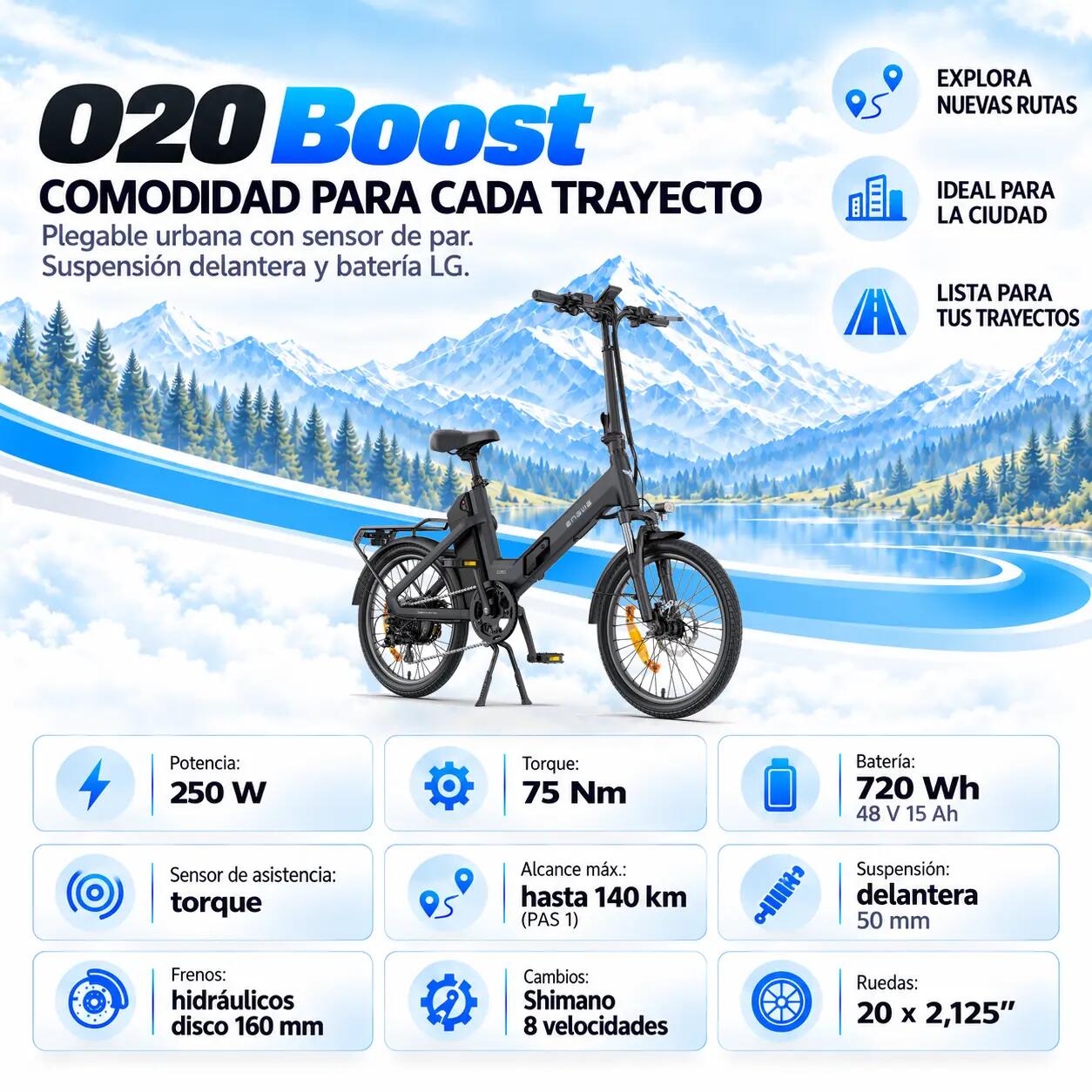 O20 B dobrável urbana 720 Wh 6/7