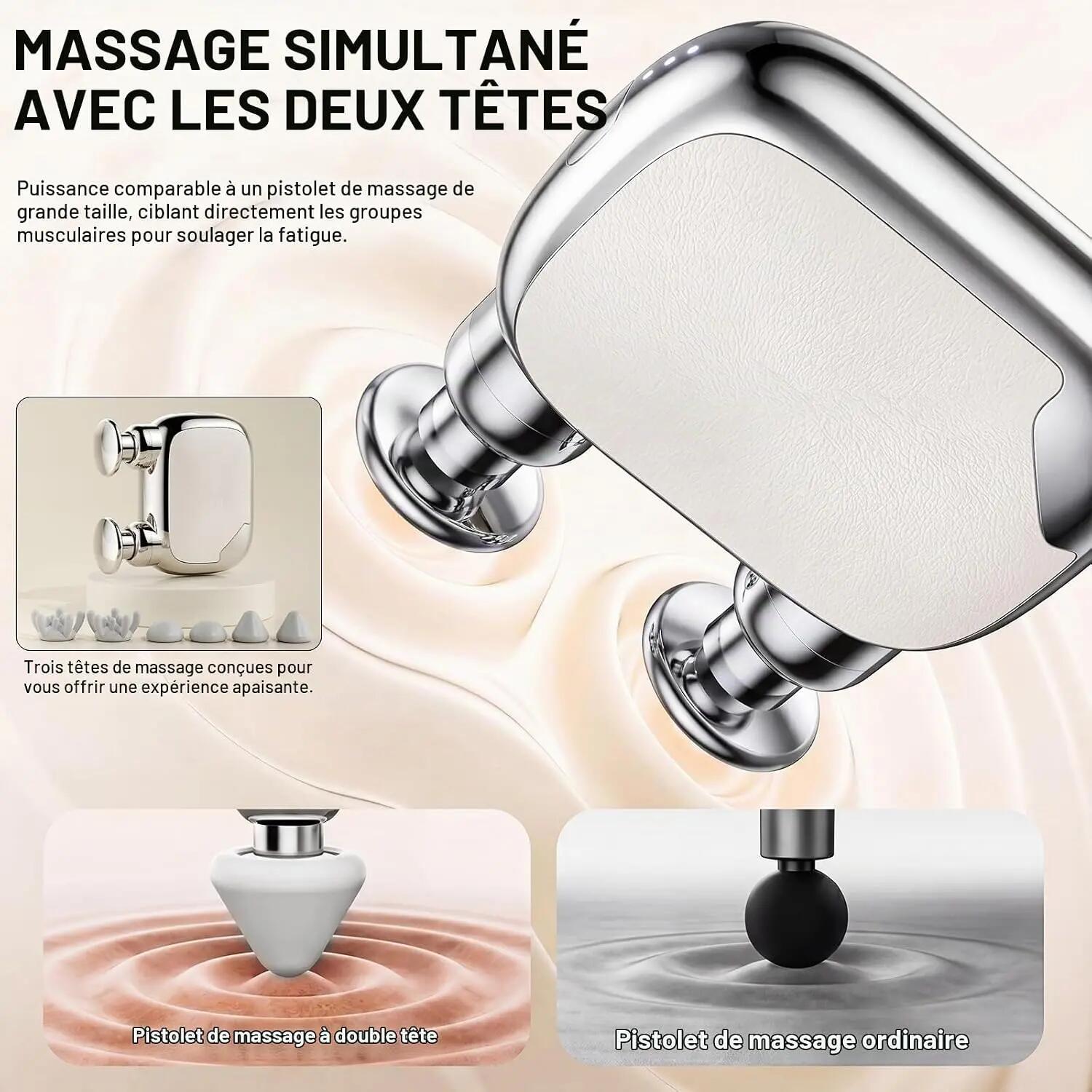 Mini Pistolet de Massage Sportif Portable, Compact Muscle Massager, pour 4/7