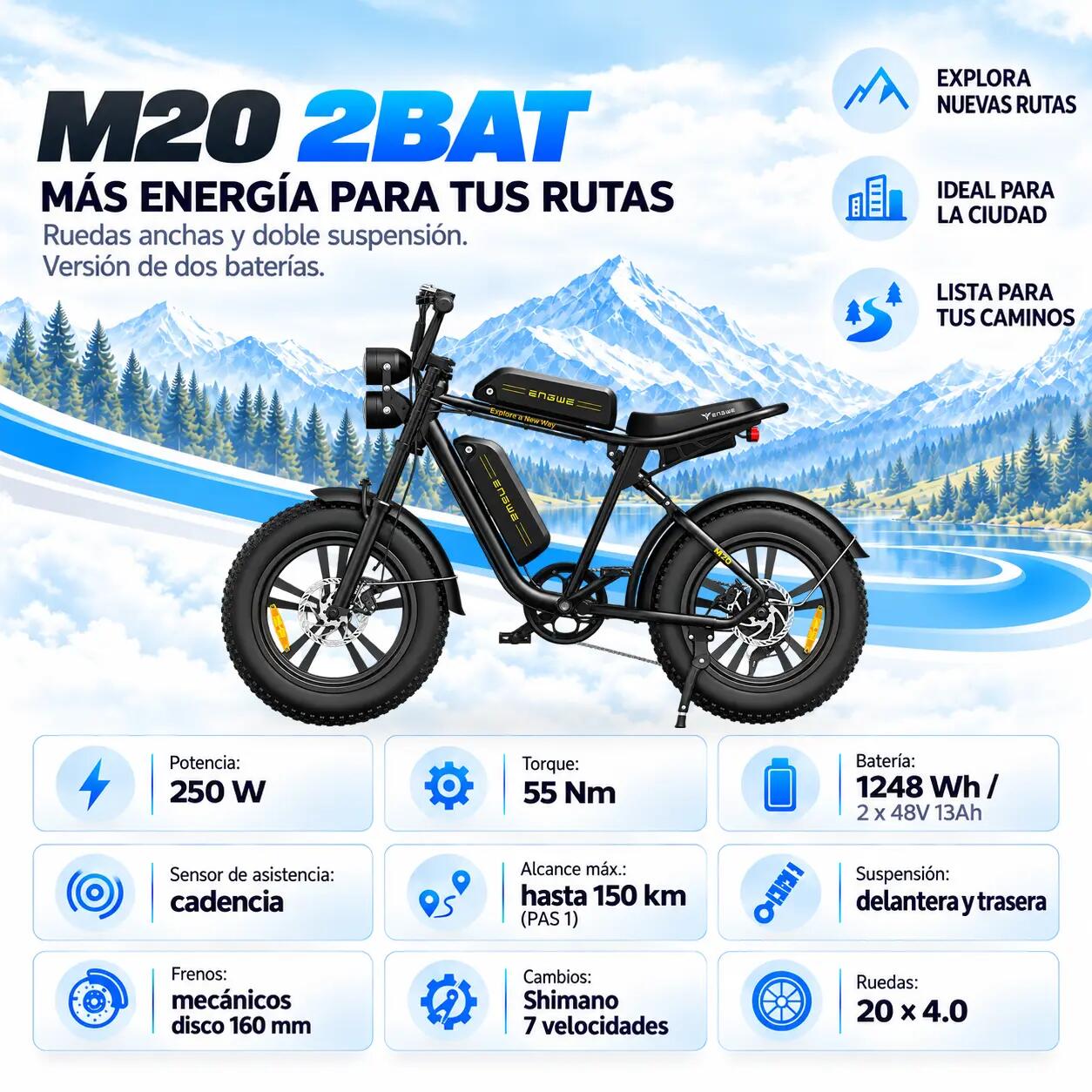 M20 2BAT Stadtrad Fatbike 1248 Wh 6/7
