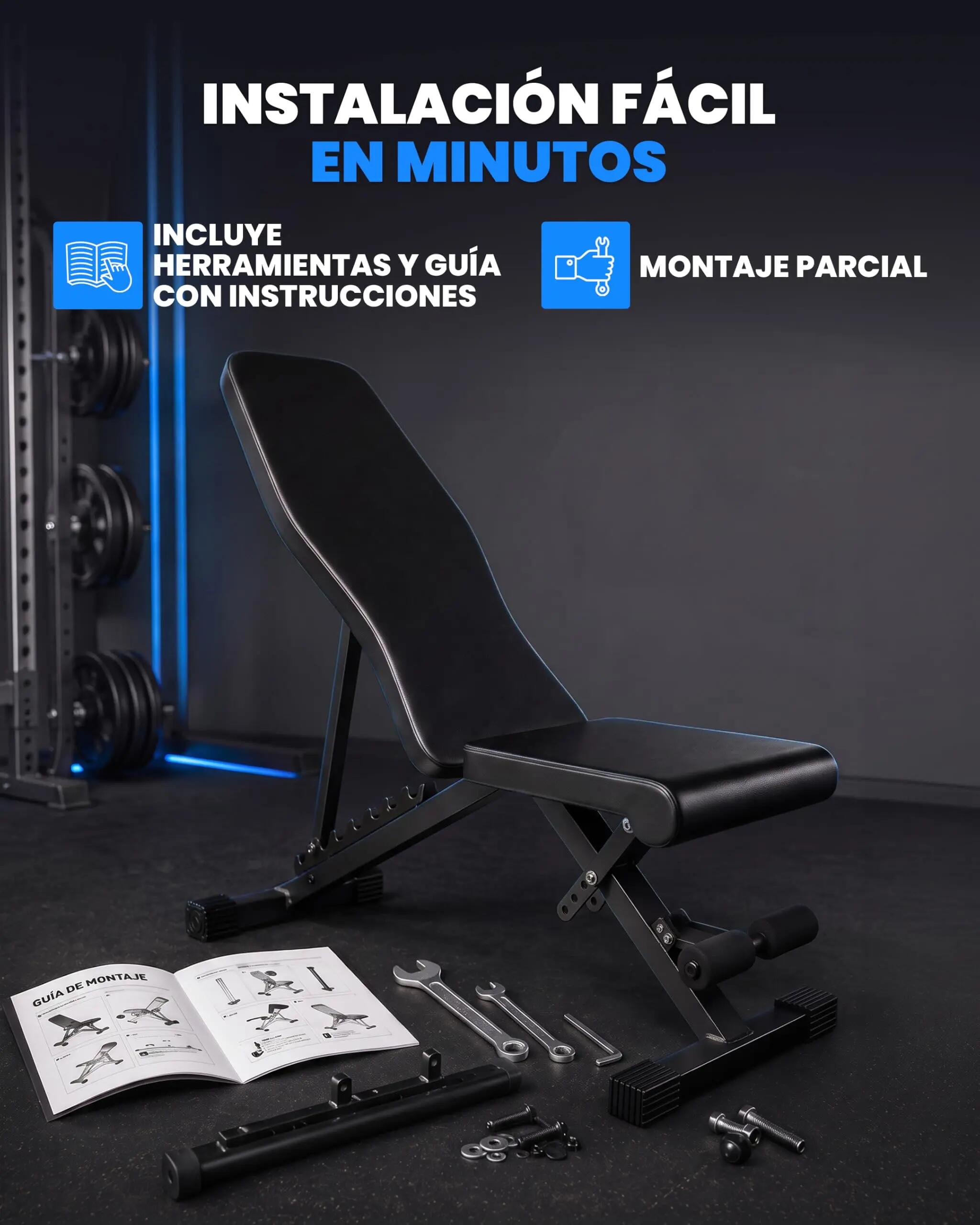 Unycos Banco Musculación Básico Negro 8/9