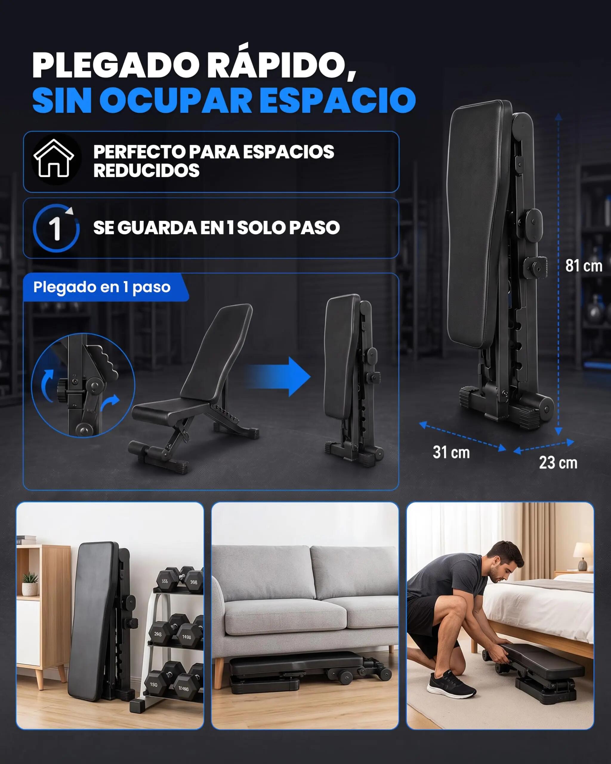 Unycos Banco Musculación Básico Negro 7/9