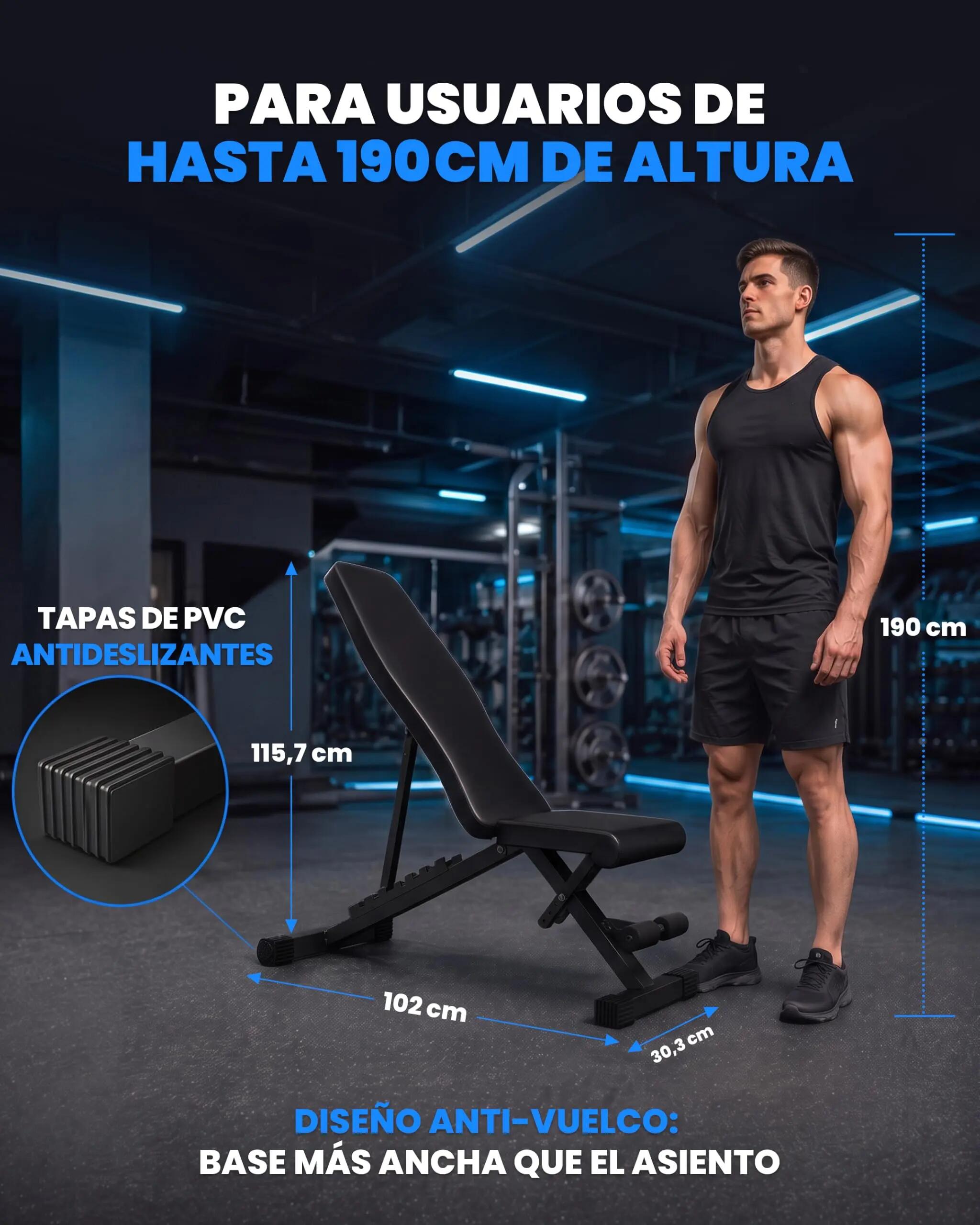 Unycos Banco Musculación Básico Negro 6/9