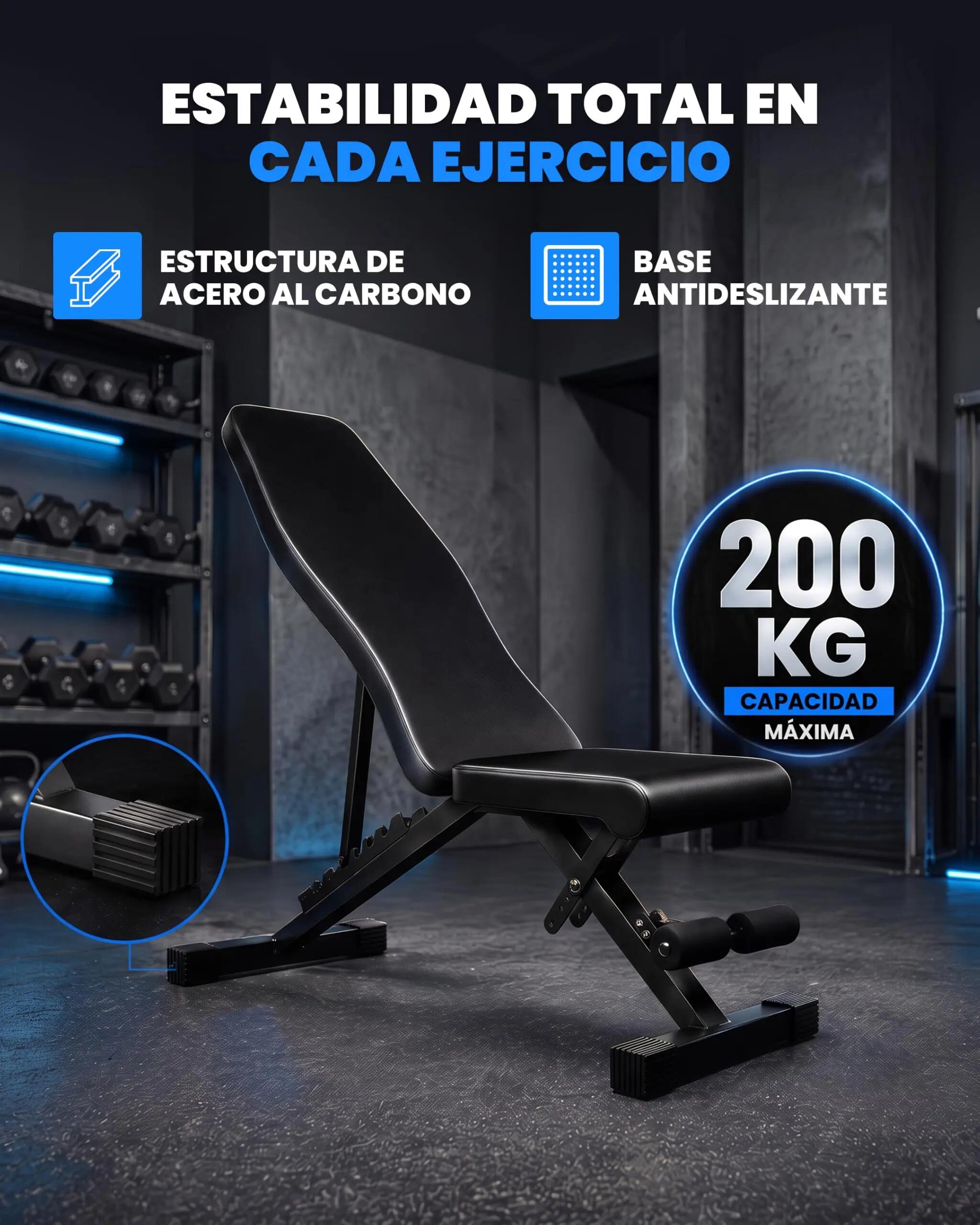 Unycos Banco Musculación Básico Negro 5/9