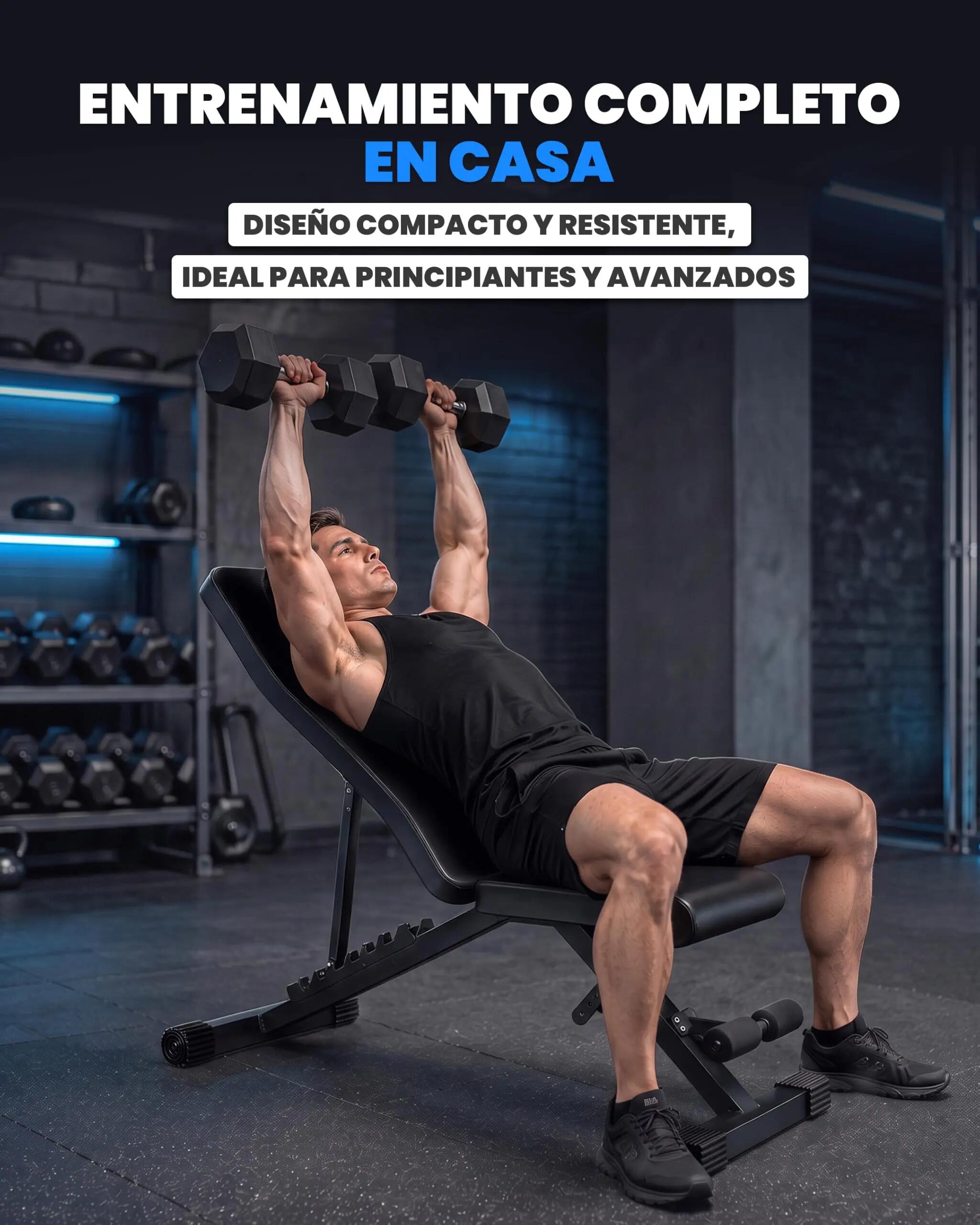Unycos Banco Musculación Básico Negro 3/9