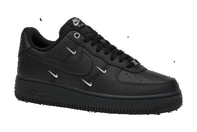 Dames - sneakers - nike air force 1 07 lx mini swoosh - zwart, zilver