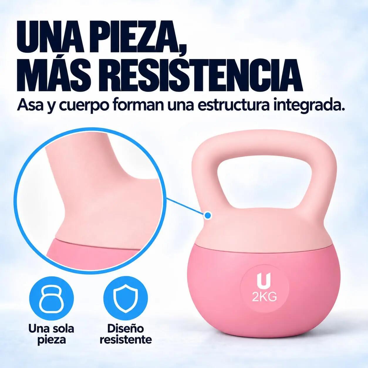 Unycos Nova Kettlebells 2 kgs Rosado claro 8/9