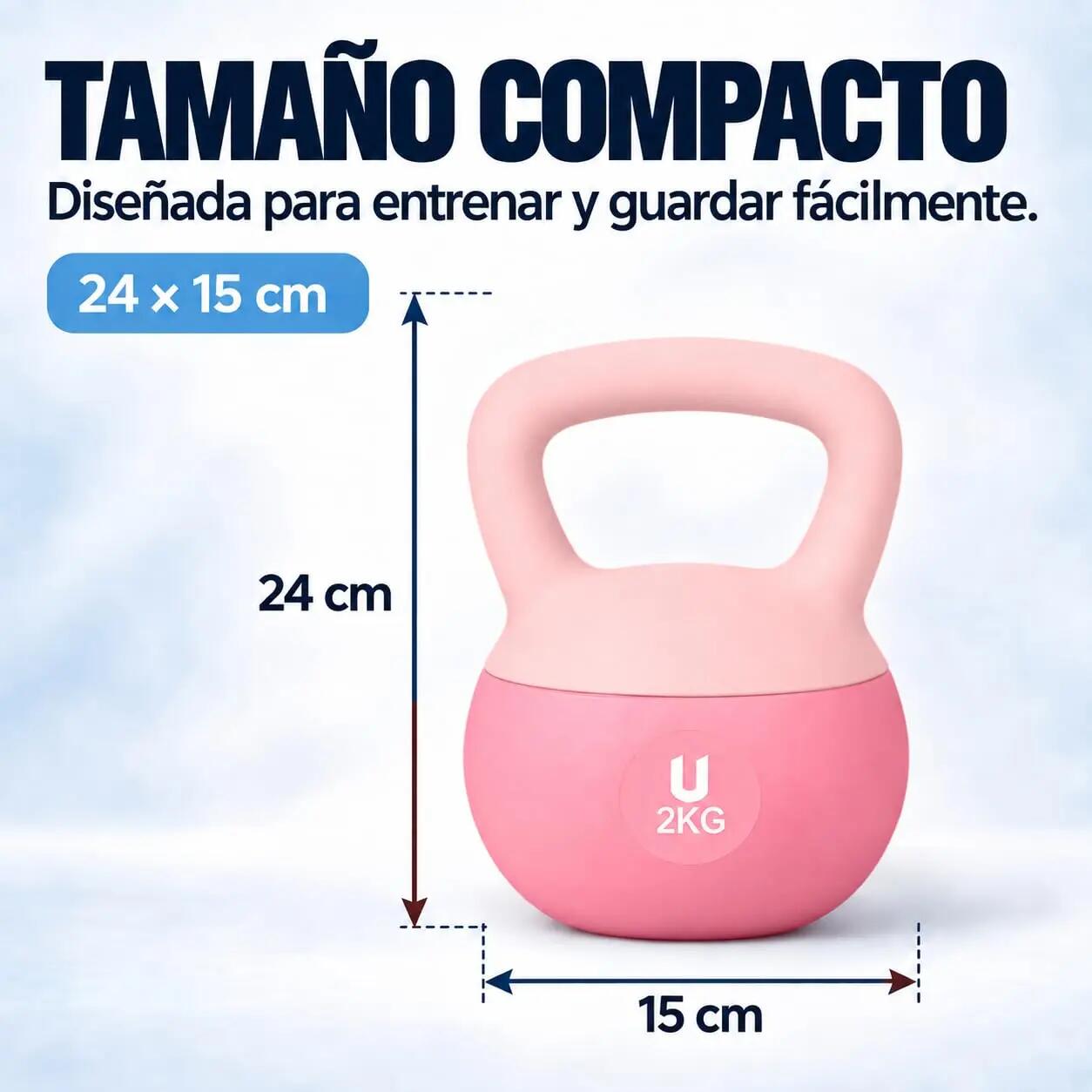 Unycos Nova Kettlebells 2 kgs Rosado claro 7/9