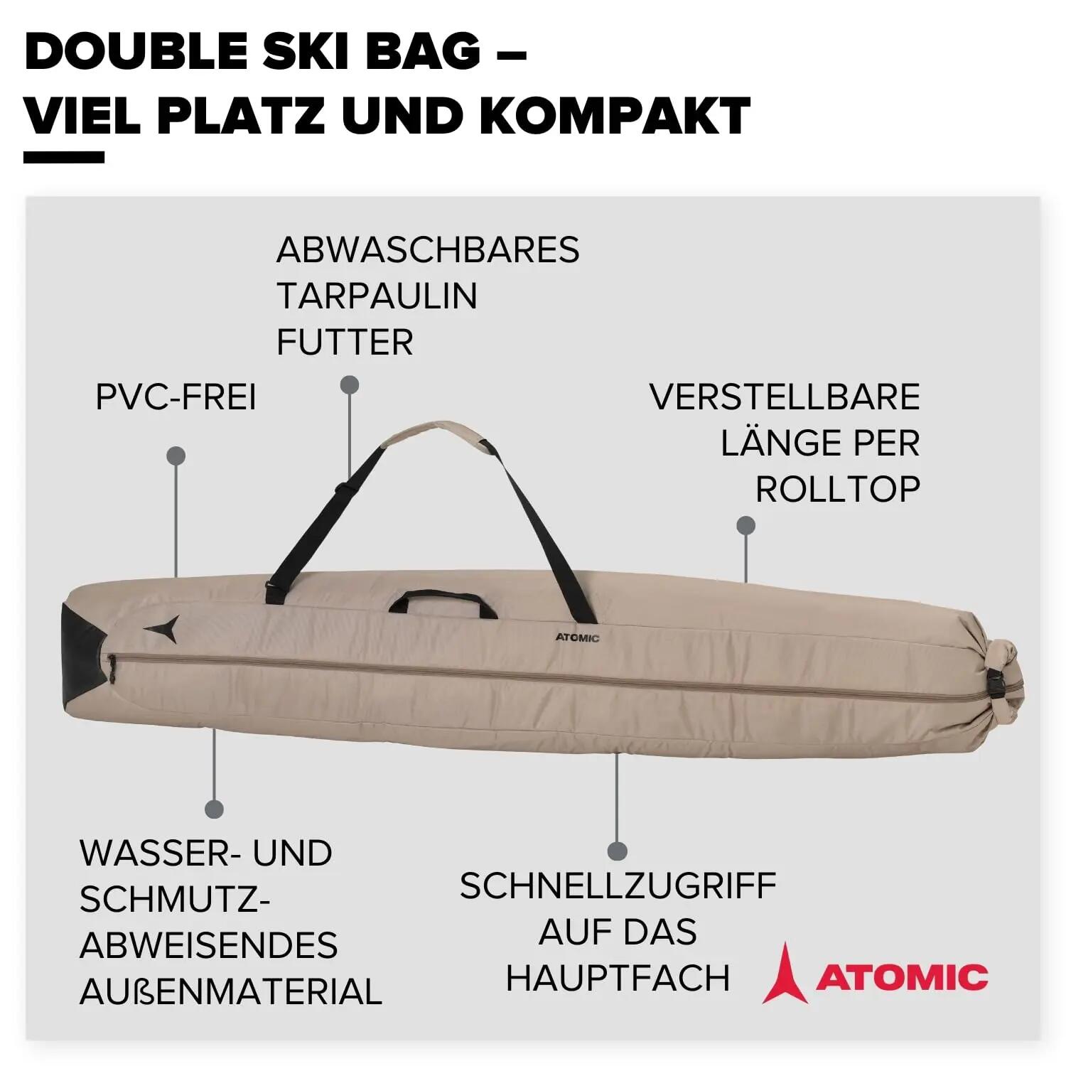 Sac à skis double - Ski alpin - Adulte - Beige/noir 2/4