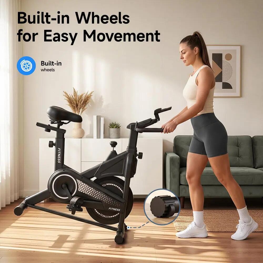 Bicicleta de exercício DC001A com resistência magnética volante 3kg carga 120kg 6/6