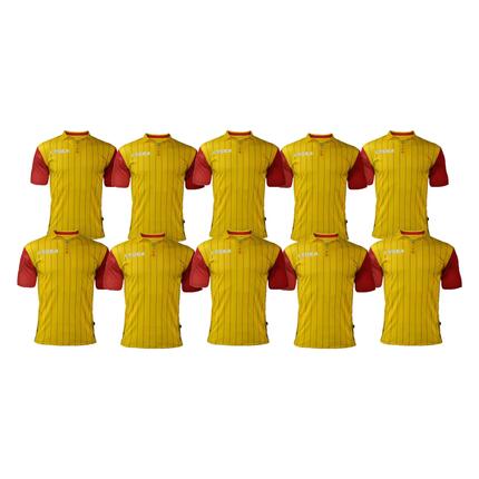 Lot de 10 maillots de football LISBONA coloris bordeaux-bleu ciel - taille XL