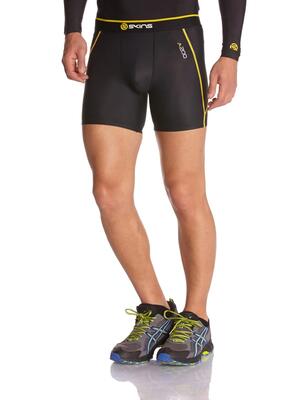 Short - alpineskiën - heren - skins a200 - compressie - zwart/geel