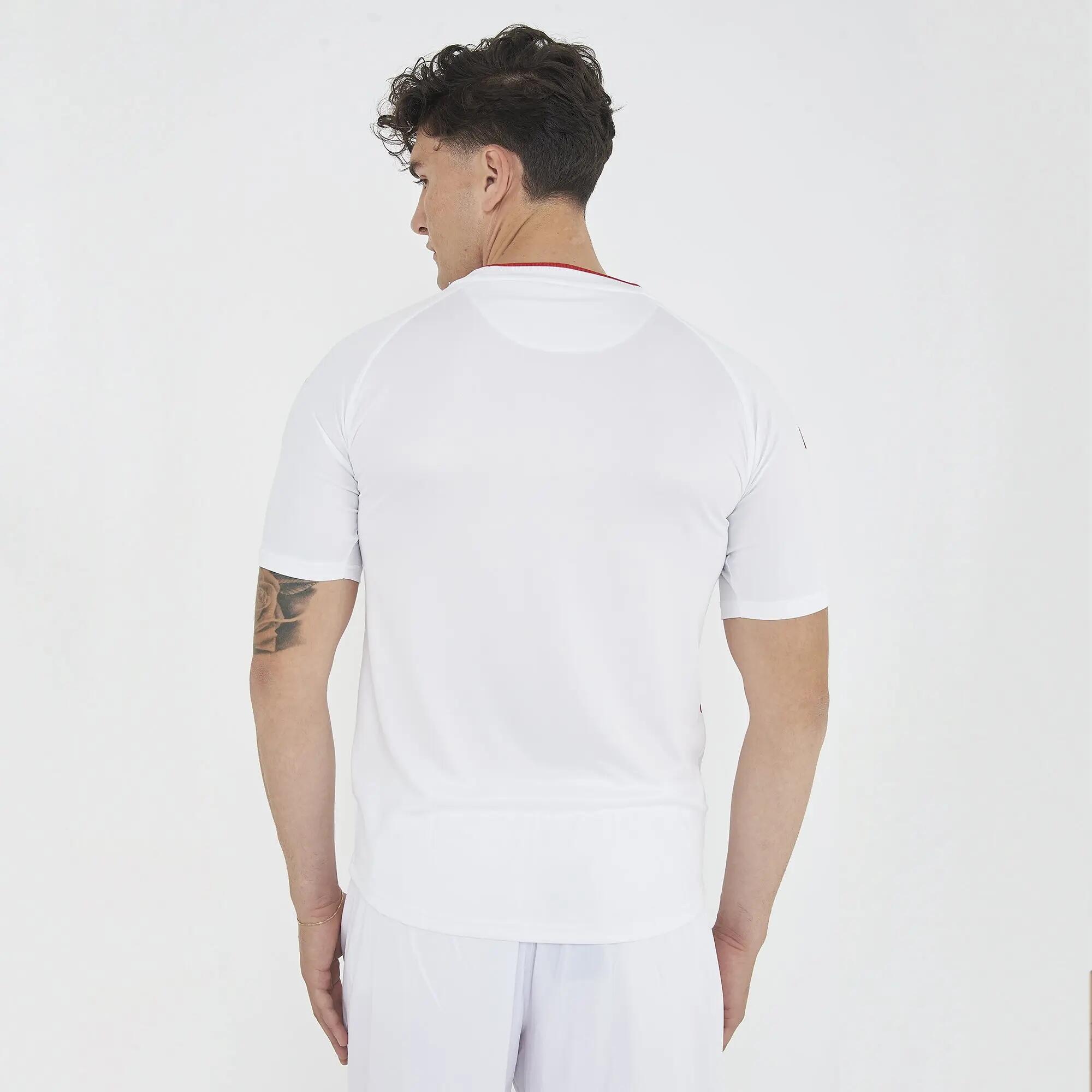 Lot de 15 maillots de football TAIPEI coloris blanc-rouge - taille 2XL 4/8