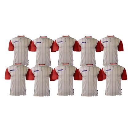 Lot de 10 maillots de football LISBONA coloris bordeaux-bleu ciel - taille XL
