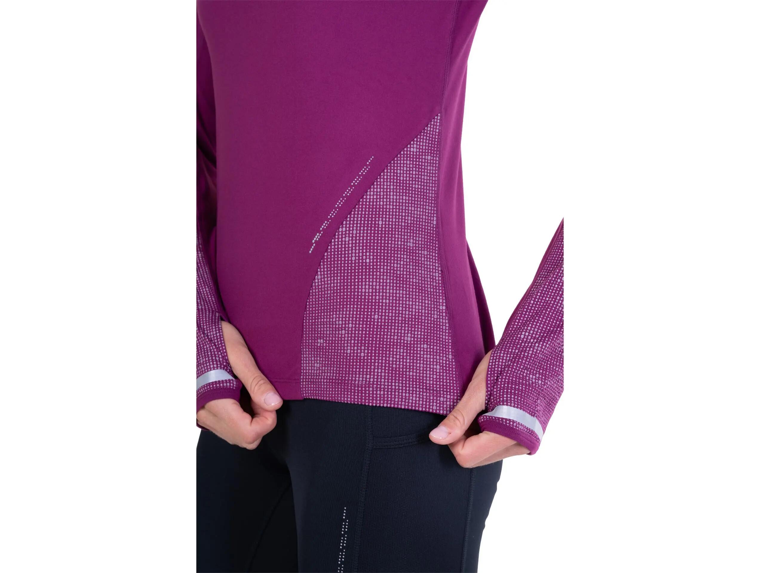 Haut de course femme - manches longues - Tech Reflect - Blackcurrant/Reflect 2/4