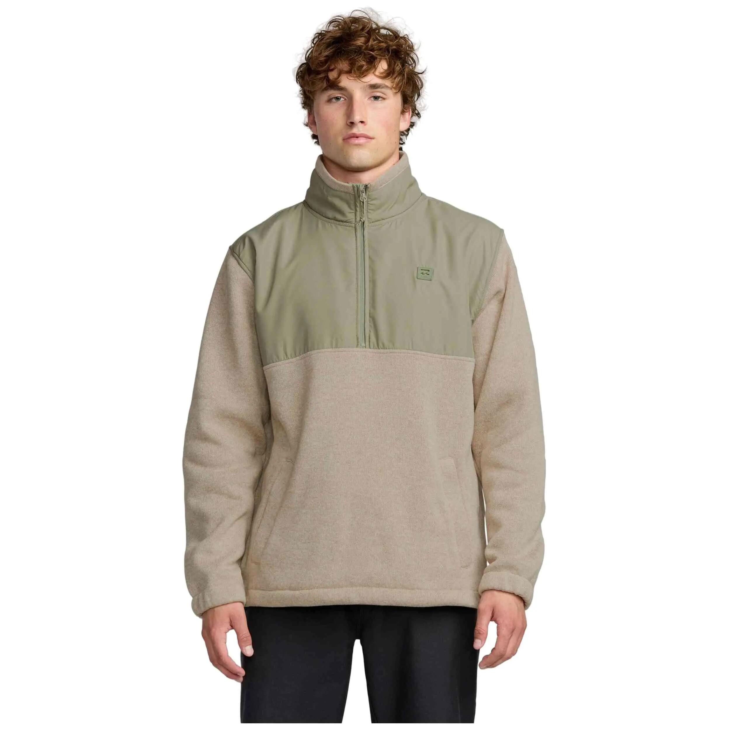 Fleece Billabong model Boundary Blocked Mockneck "Sand" voor mannen 3/5